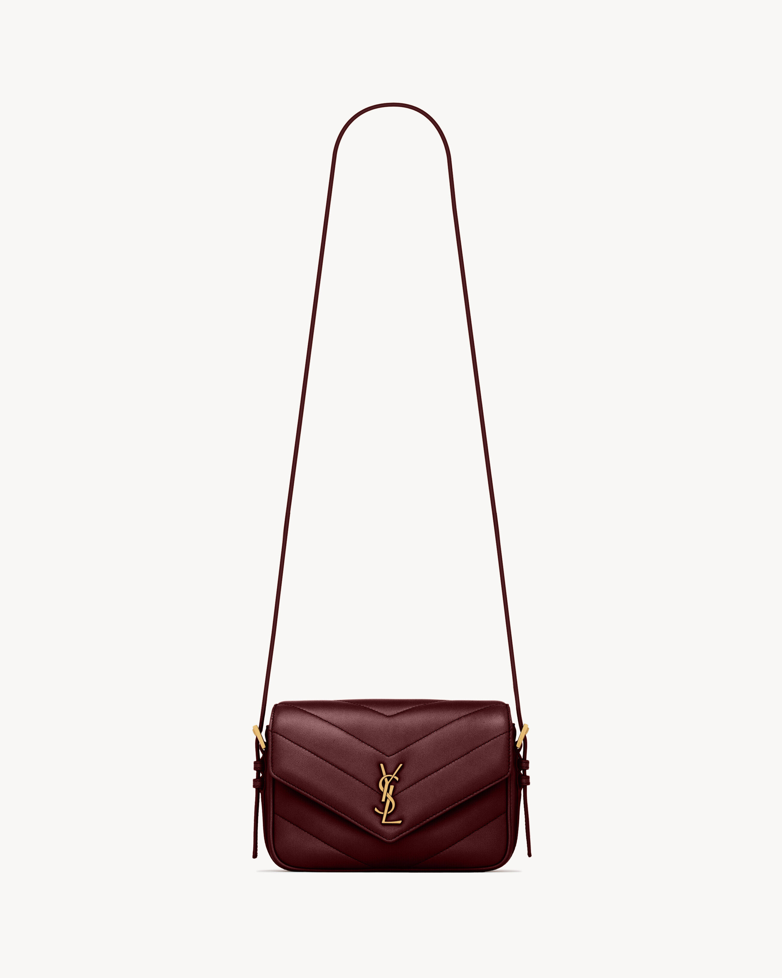 Saint Laurent Damen Loulou Toy Crossbody Aus Gestepptem Lammleder - Bordeaux - U