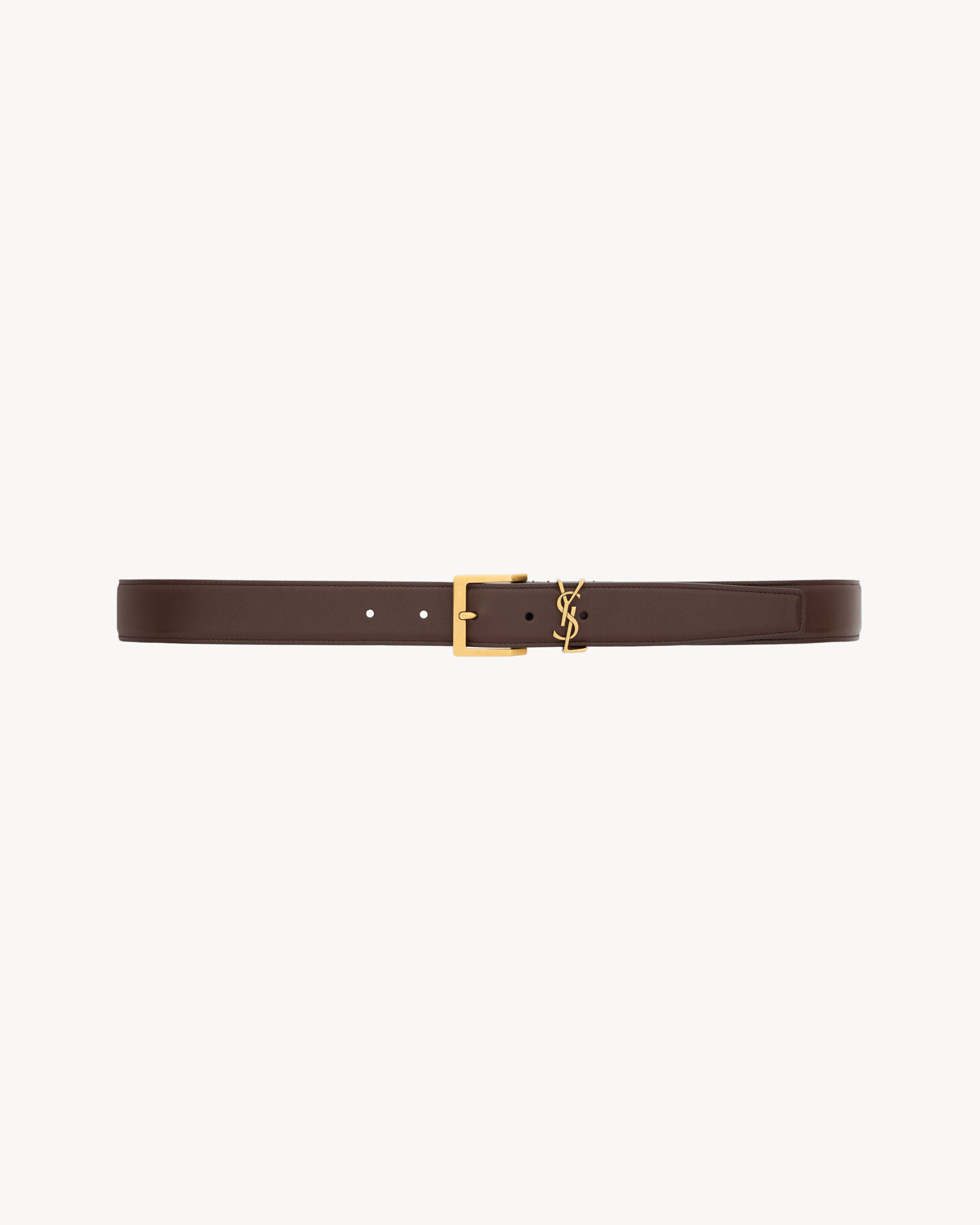 Saint Laurent Herren Braun Cassandre Vadim Gürtel Aus Glattleder - 105