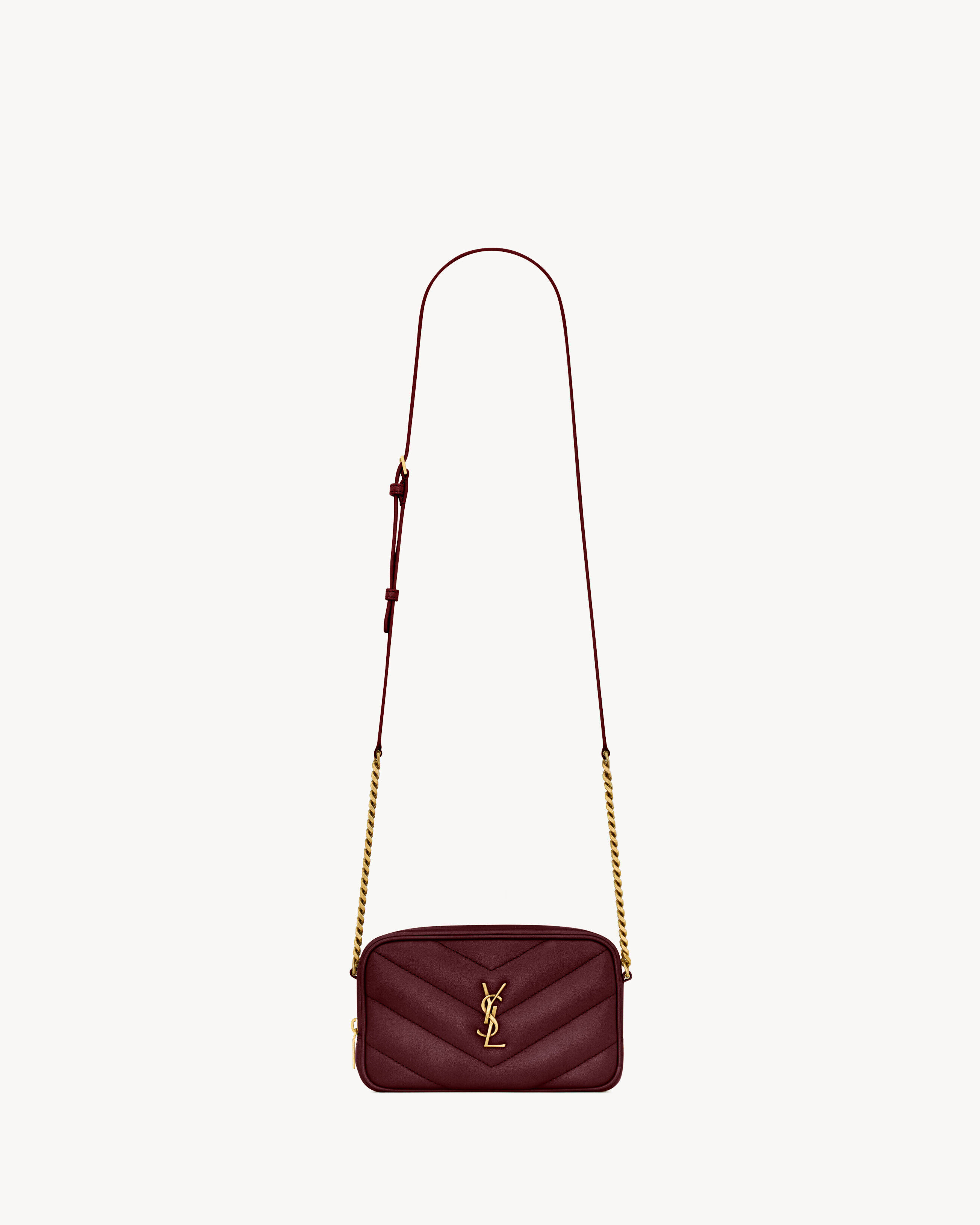 Saint Laurent Damen Loulou Mini-Kameratasche Aus Lammleder - Bordeaux - U