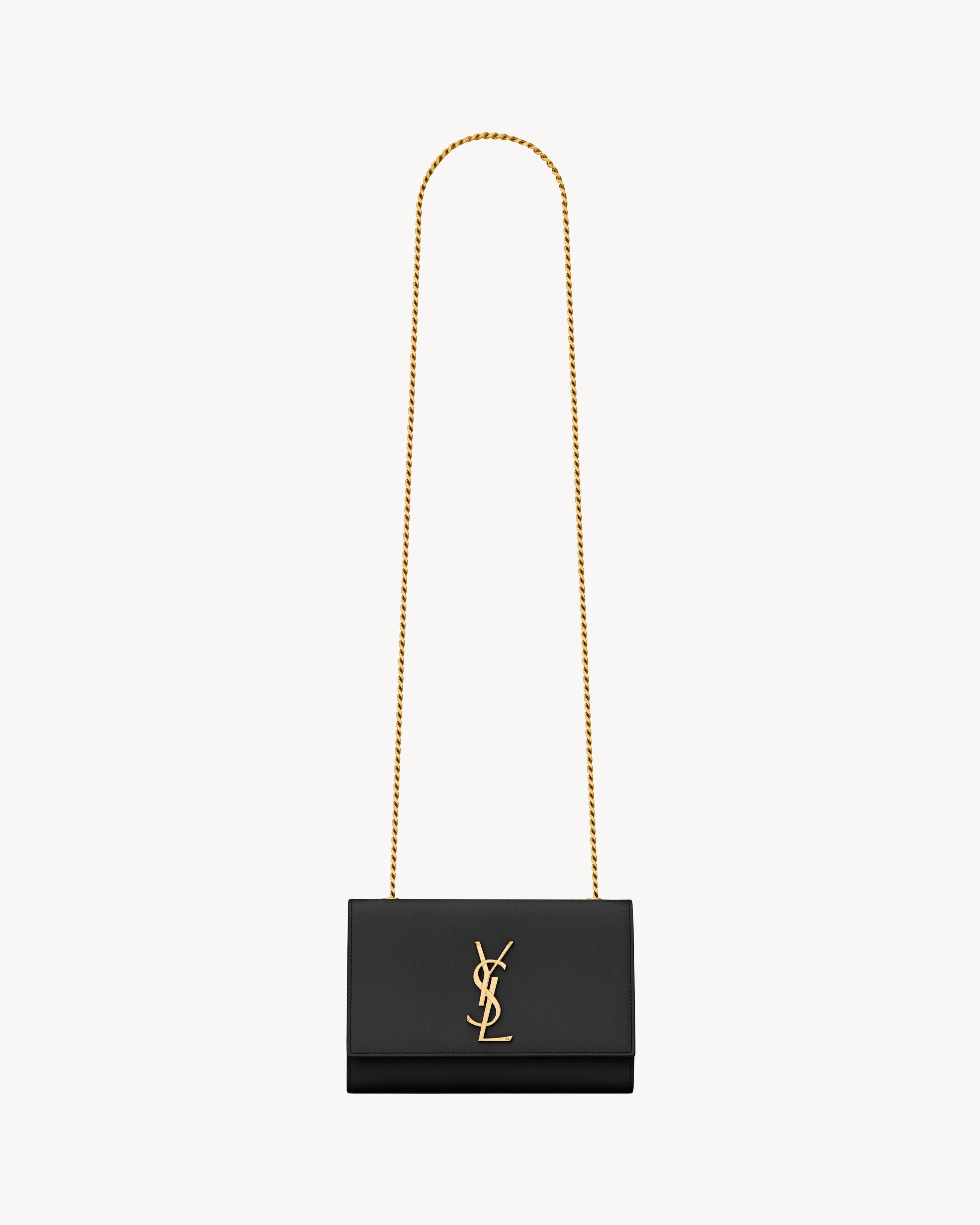 Saint Laurent Kate Small In Grain De Poudre Embossed Leather - Black - Women