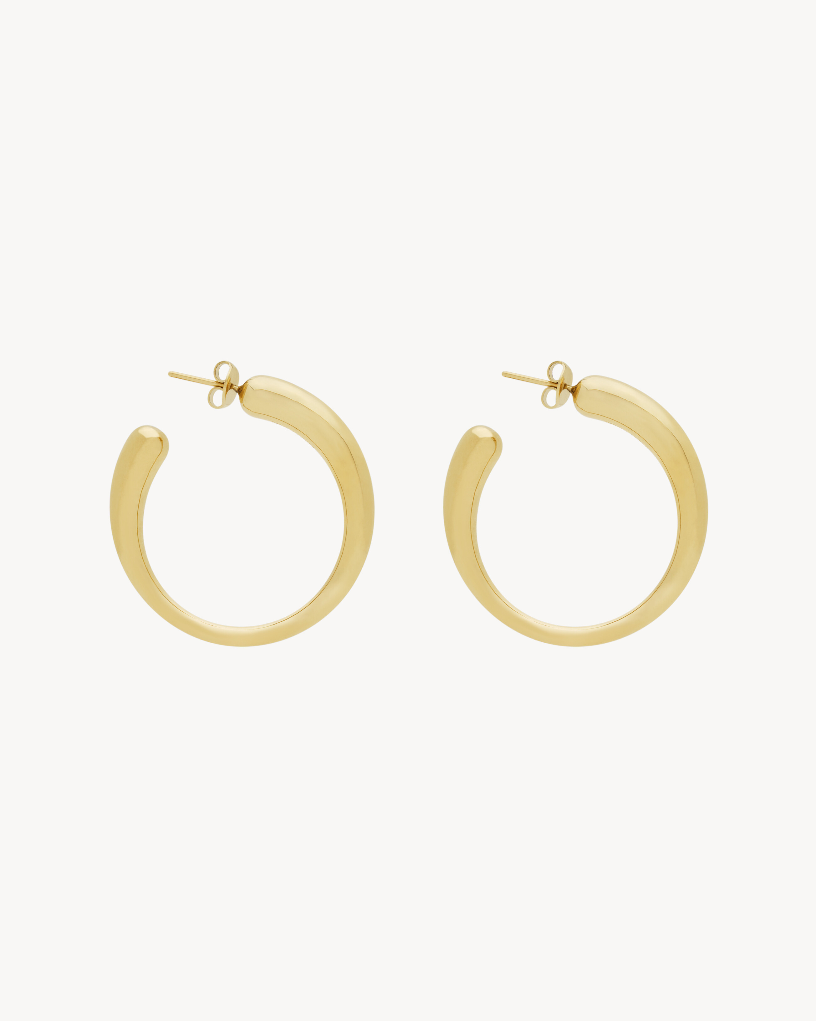 Saint Laurent Organic Hoop Earrings In Metal - Yellow/gold - Women