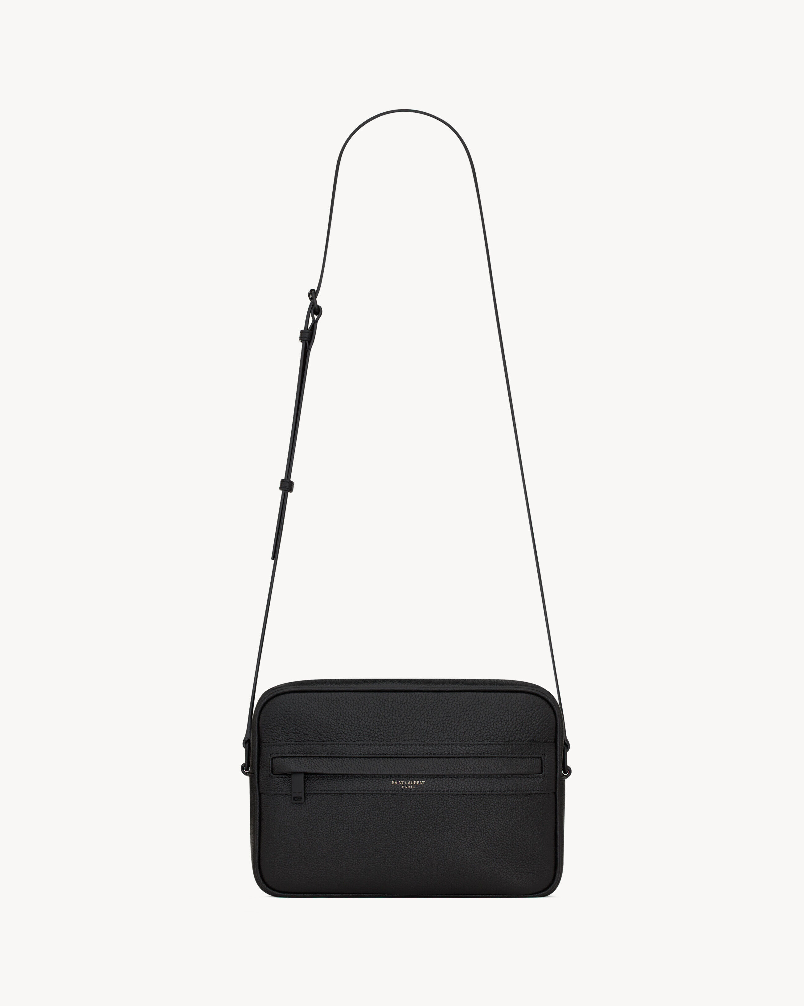 Saint Laurent Camp Camera Bag In Grained Leather - Black - Men