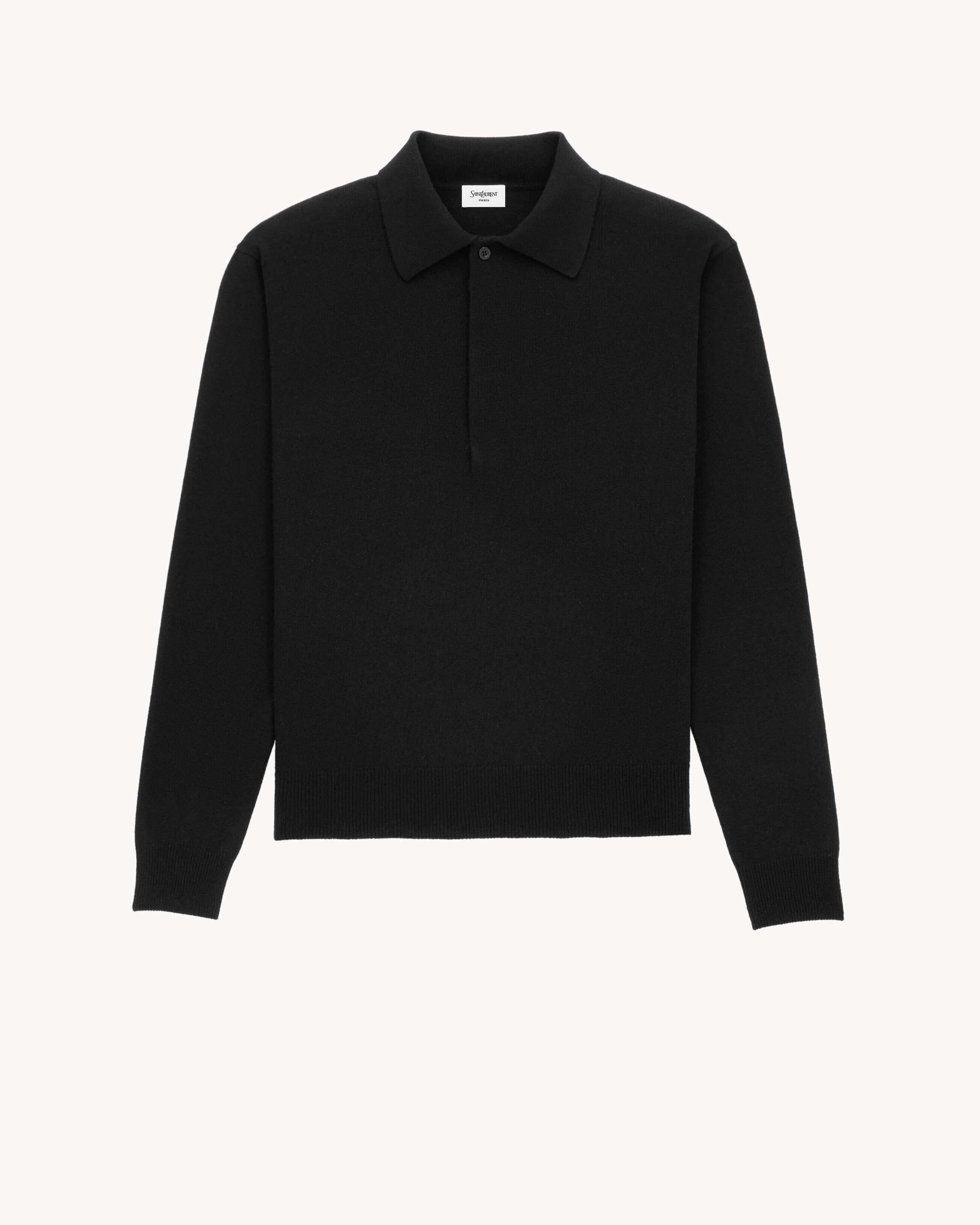 Saint Laurent Polo In Wool - Black - Men - XS