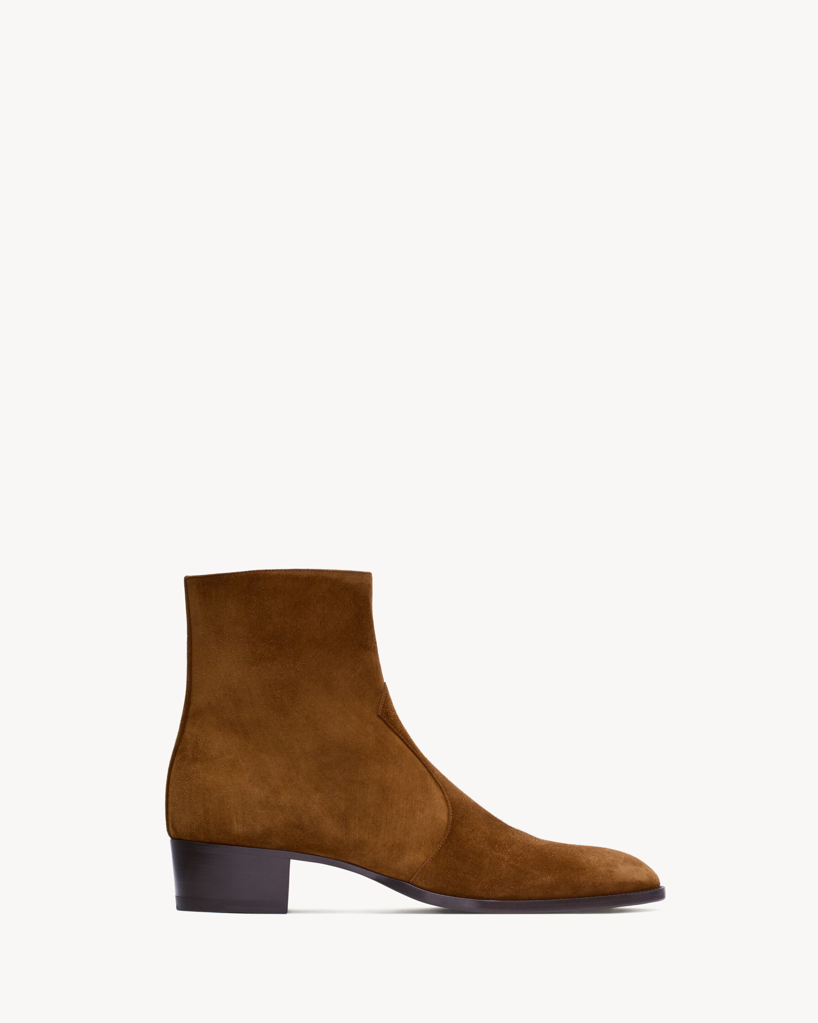 Saint Laurent Wyatt Boots In Suede - Amber - Men - 8