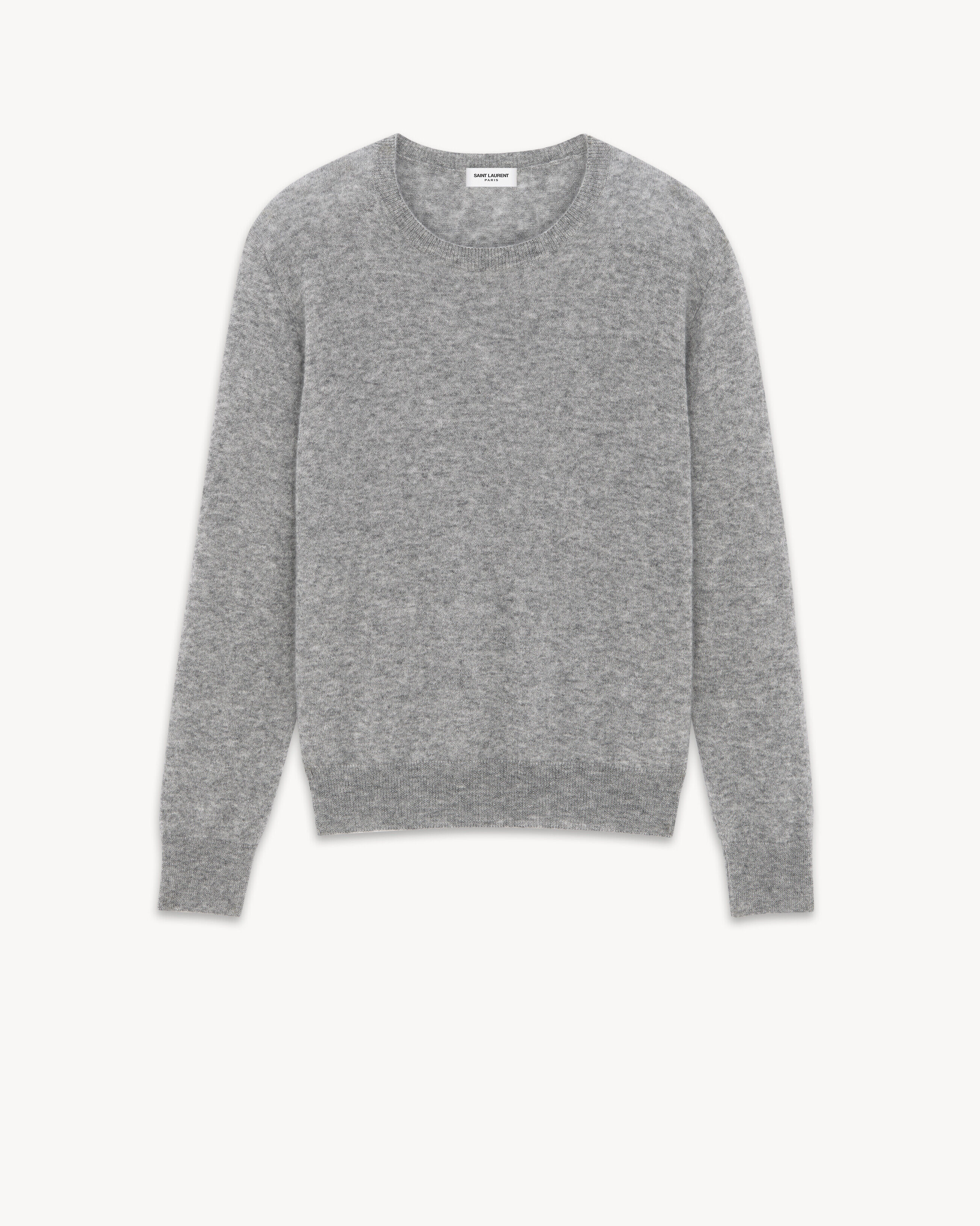 Saint Laurent Sweater In Cashmere And Silk - Grey - Women - XL