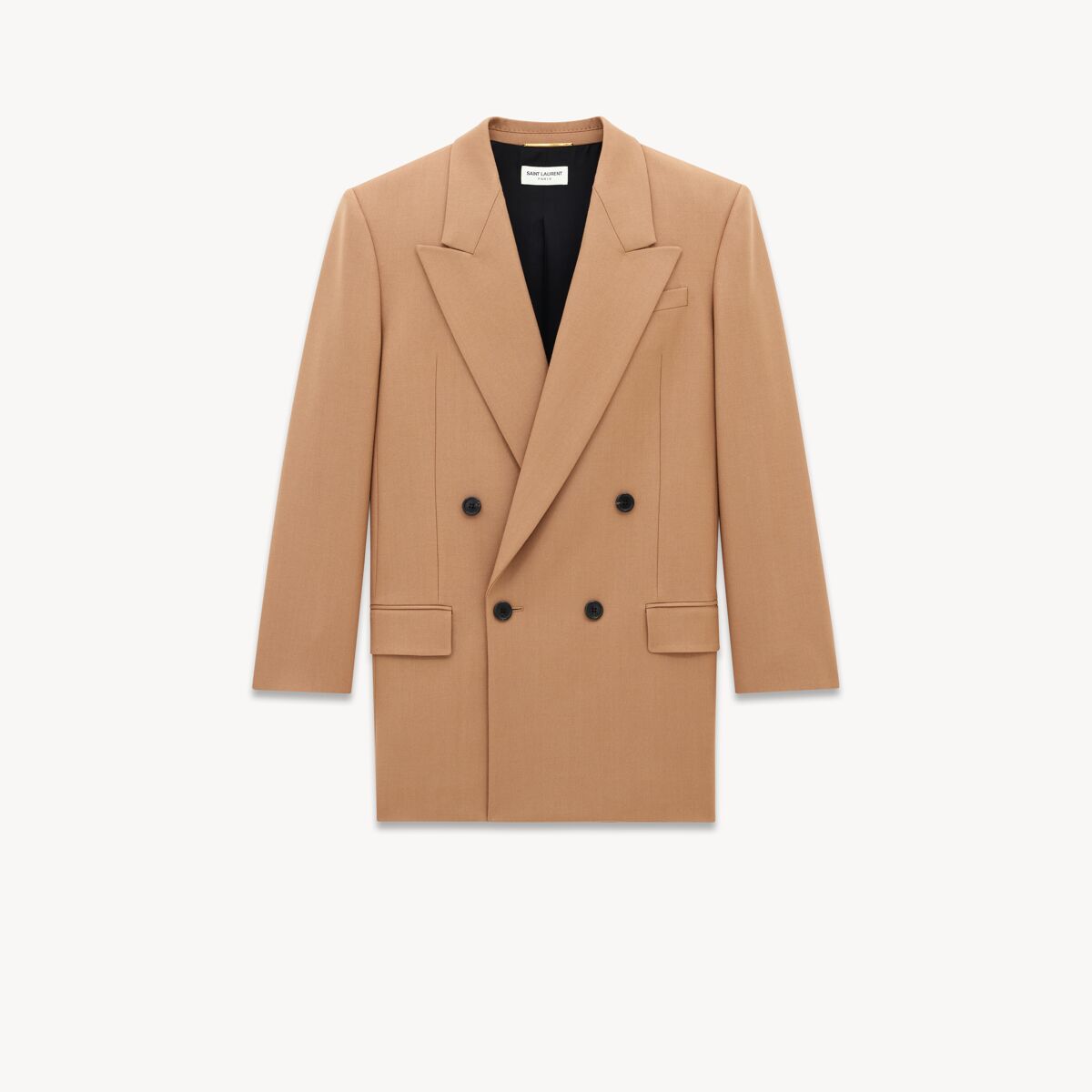 Saint Laurent Jacket In Wool Gabardine - Amber - Women - 36