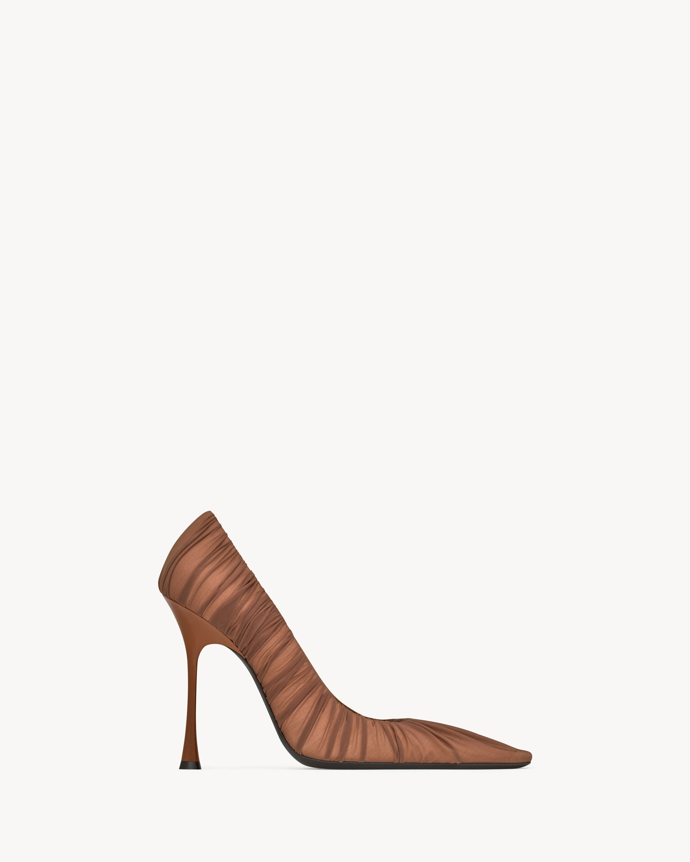 Saint Laurent Emmanuelle Pumps In Draped Jersey - Beige - Women - 35