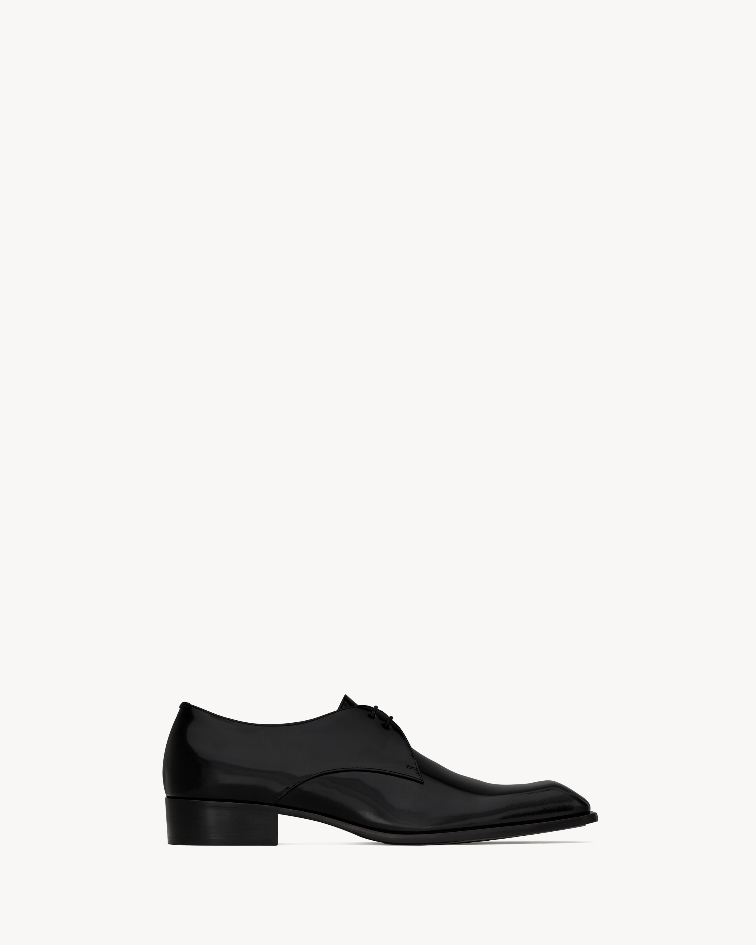 Saint Laurent Jean Derbies In Brushed Leather - Black - Men - 7.5