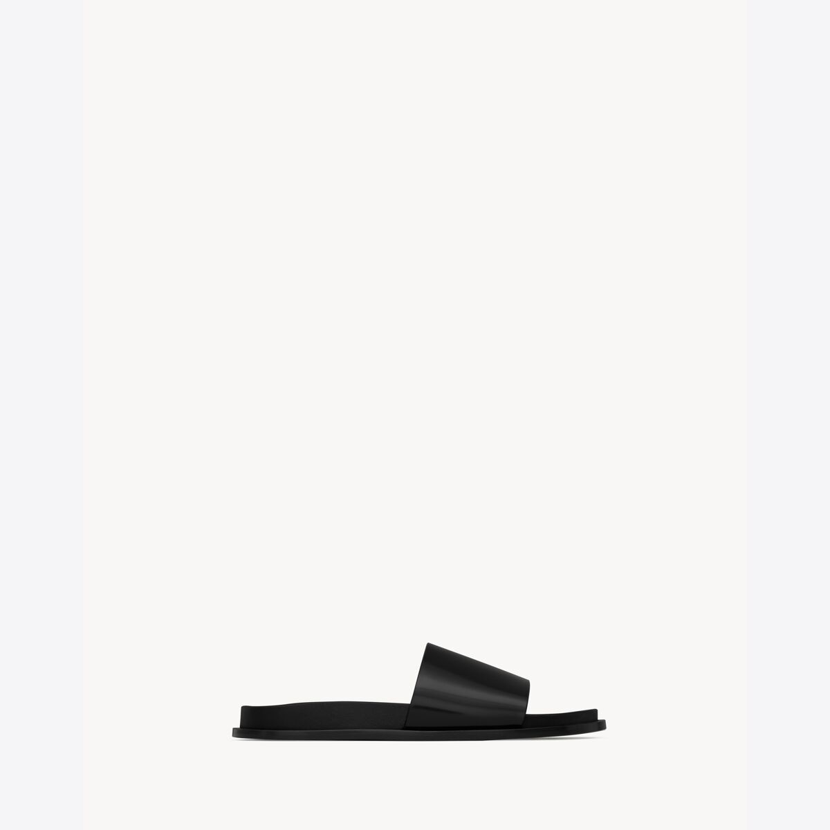 Saint Laurent Nichols Slides In Glazed Leather - Black - Women - 40.5