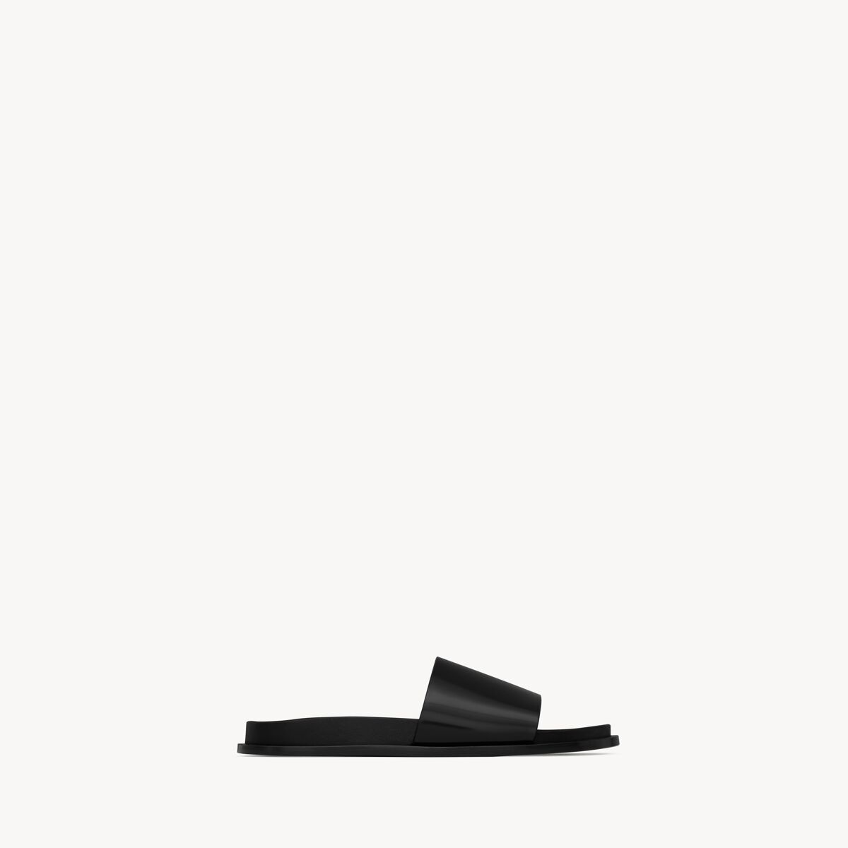 Saint Laurent Nichols Slides Aus Glasiertem Leder - Schwarz - Damen - 42