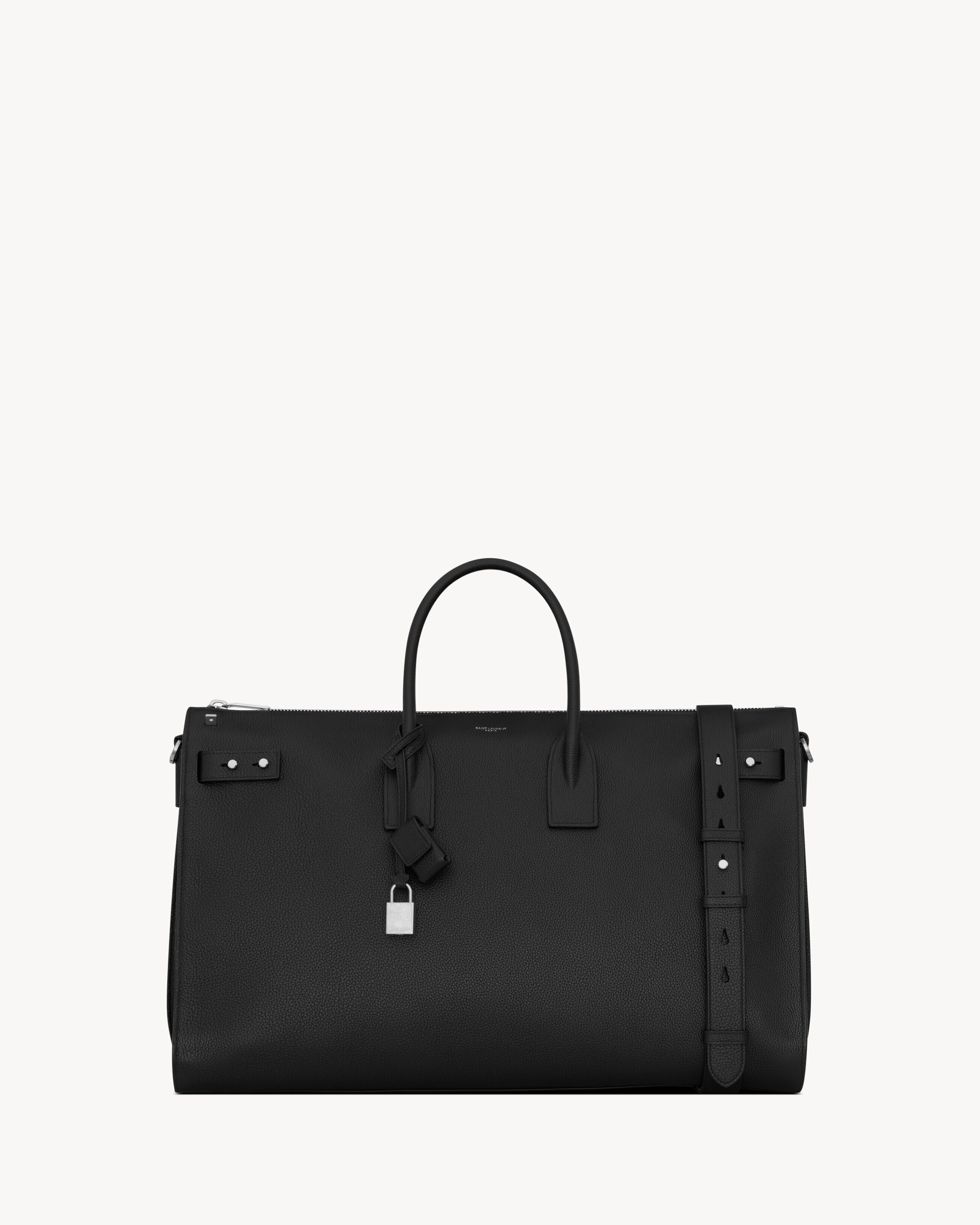 Saint Laurent Sac De Jour 48h Duffle Bag In Grained Leather - Black - Men