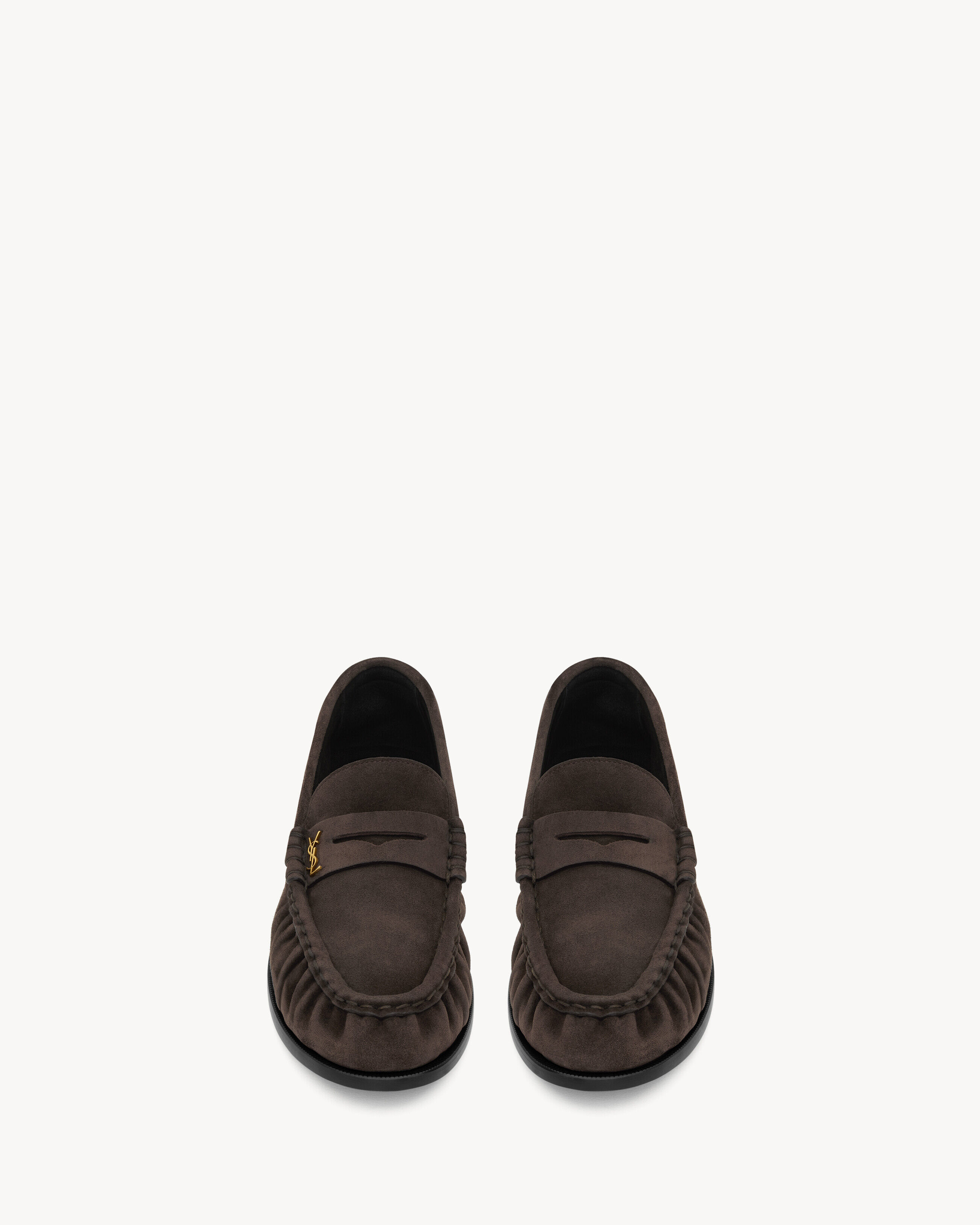 Saint Laurent Damen Dark Chocolate Le Loafer Supple Aus Veloursleder - Braun - 40_5