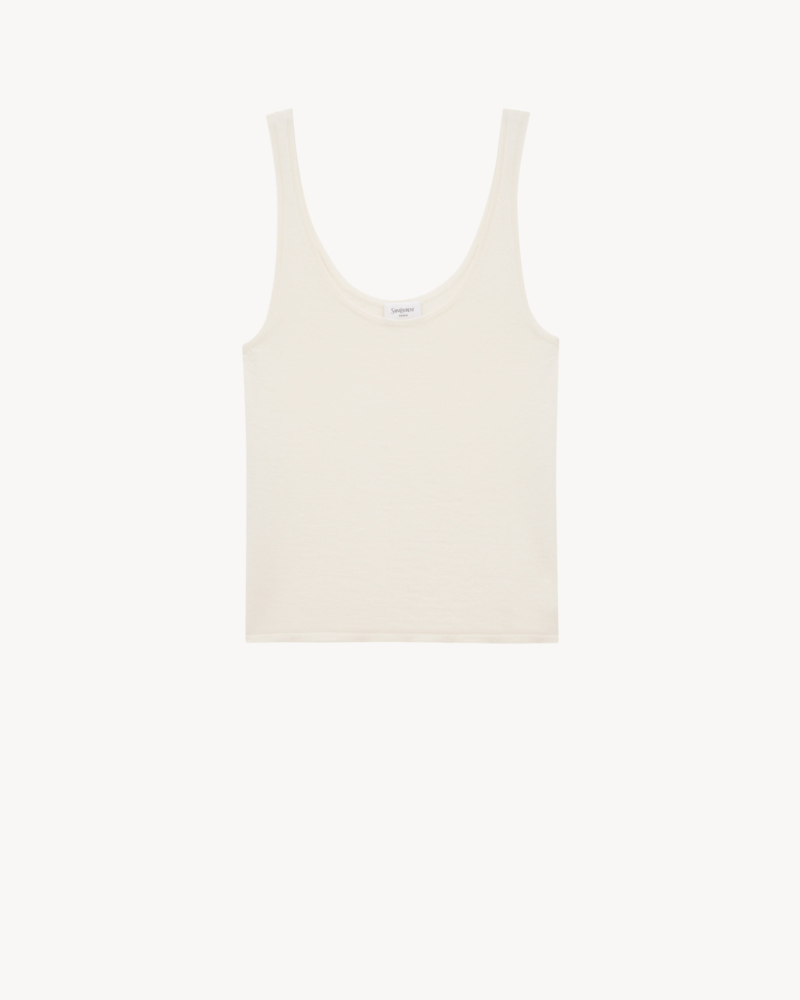 Saint Laurent Tank Top In Cashmere, Wool, And Silk - White - Women - XS