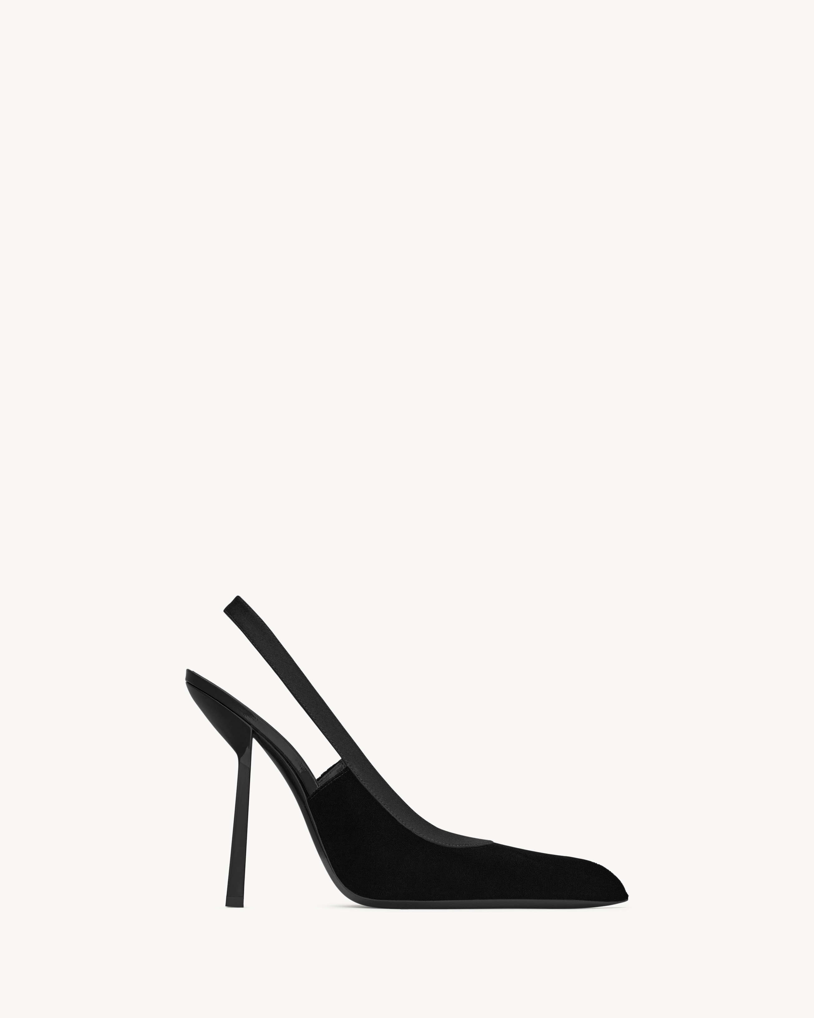 Saint Laurent Victoire Slingback Pumps In Velvet - Black - Women - 37