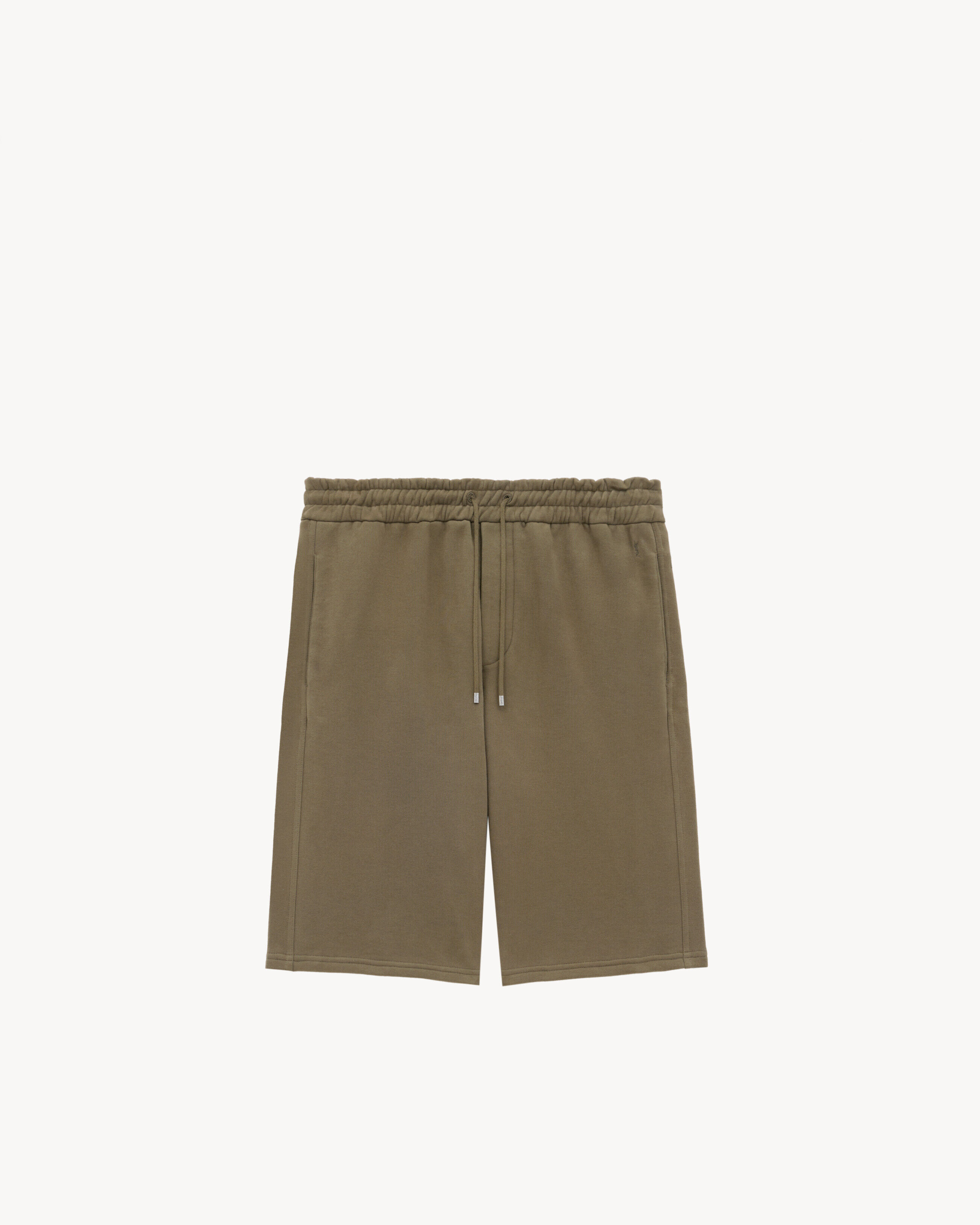 Saint Laurent Cassandre Bermuda Shorts In Cotton Fleece - Green - Men - S