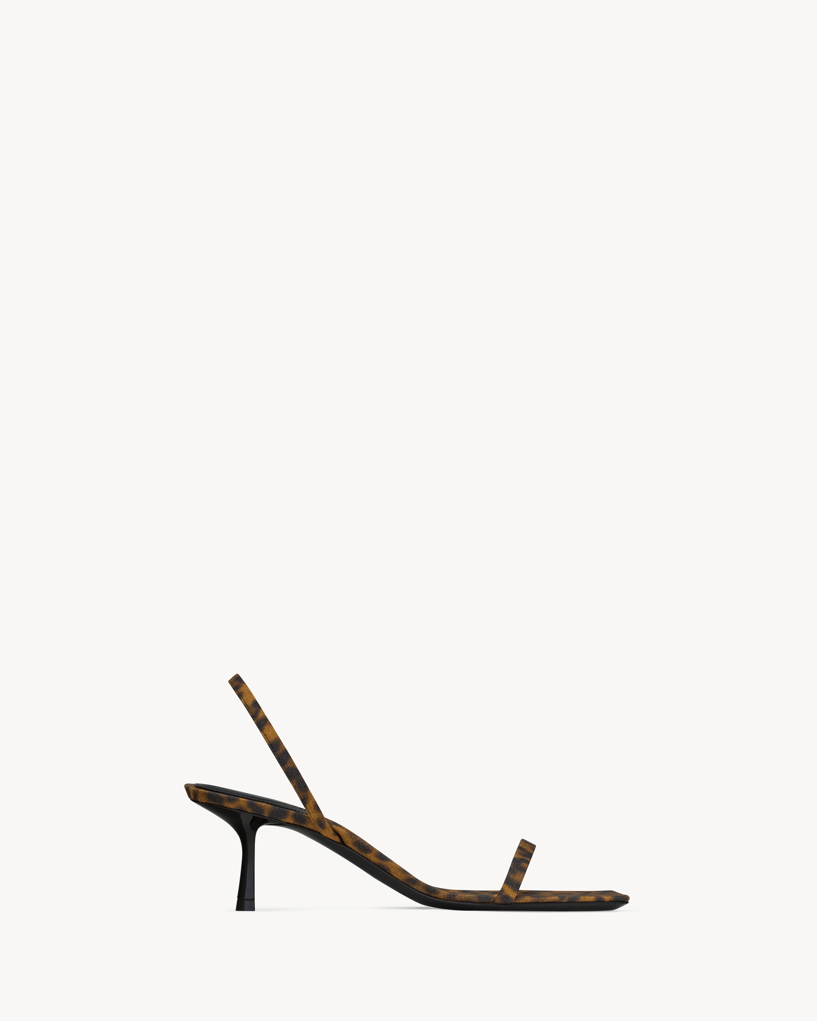 Saint Laurent Jaspe Sandals In Leopard Grosgrain - Amber - Women - 37