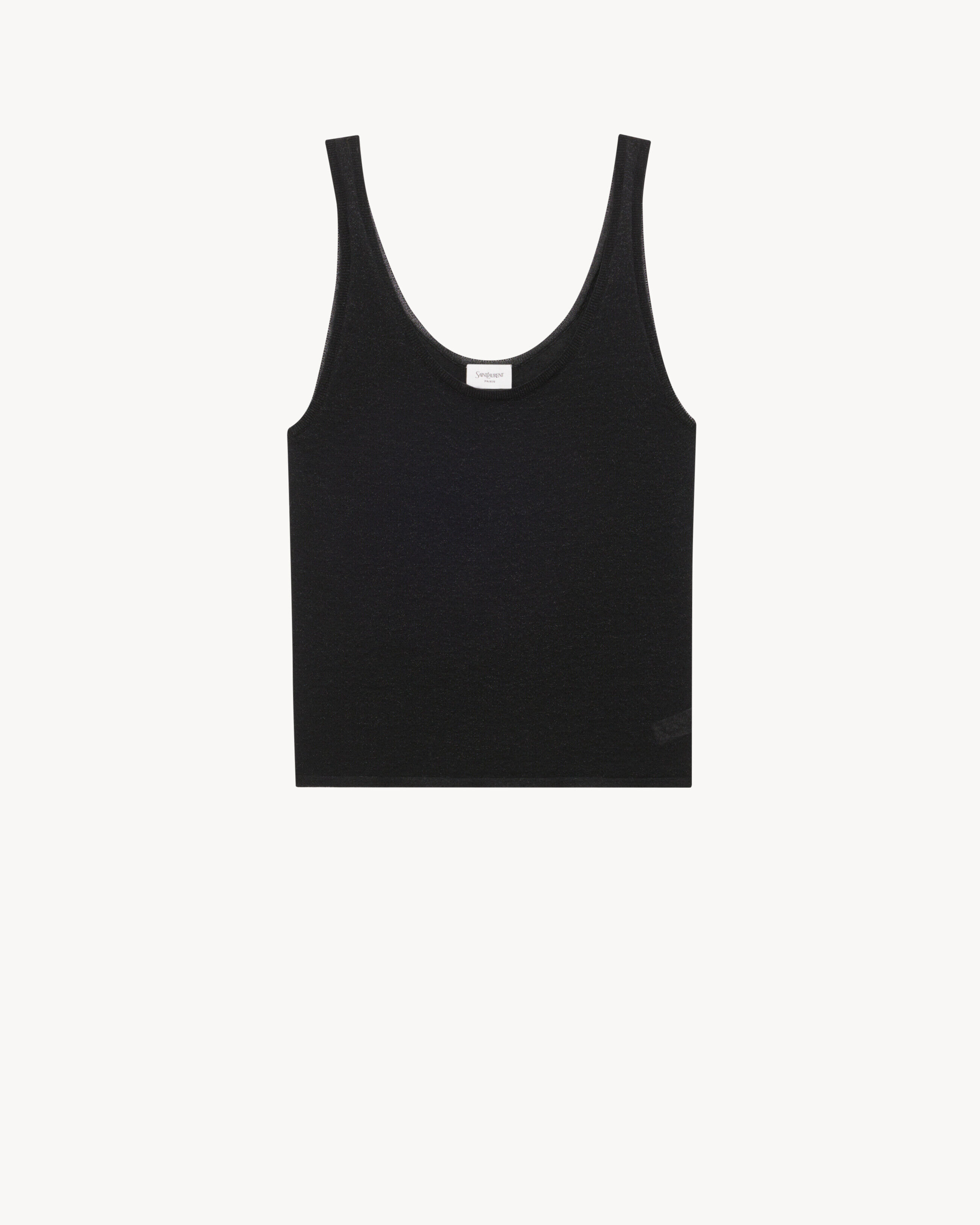 Saint Laurent Tank Top In Lurex Knit - Black - Women - L