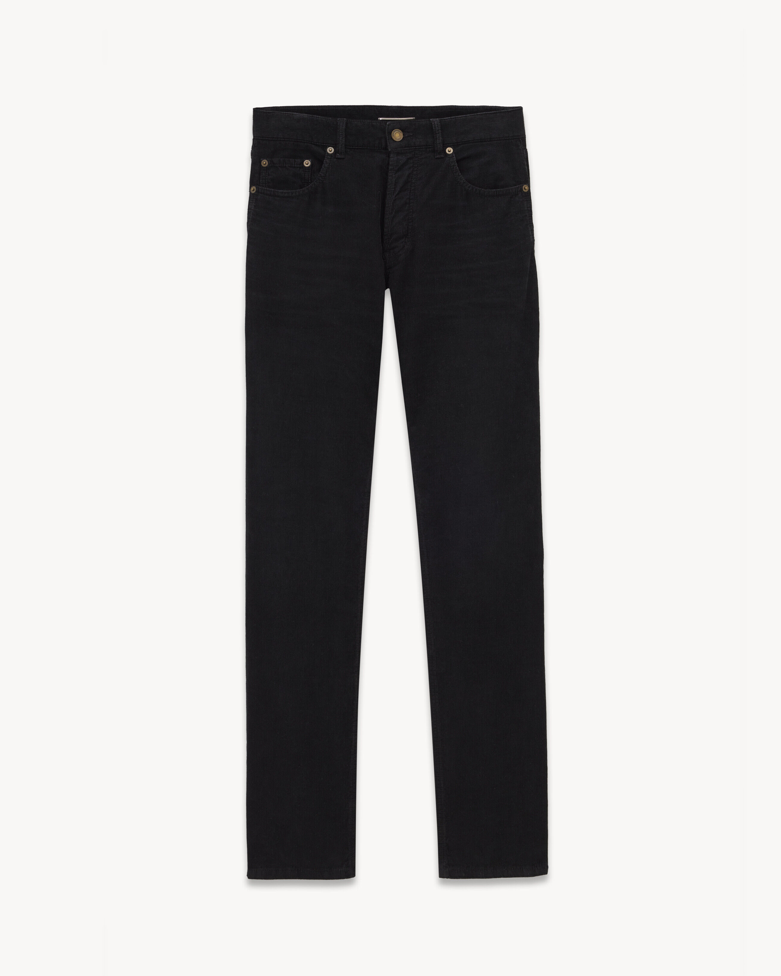 Saint Laurent Jeans A Gamba Dritta In Velluto A Coste Spring Black - Nero - One Sizeomo - 50