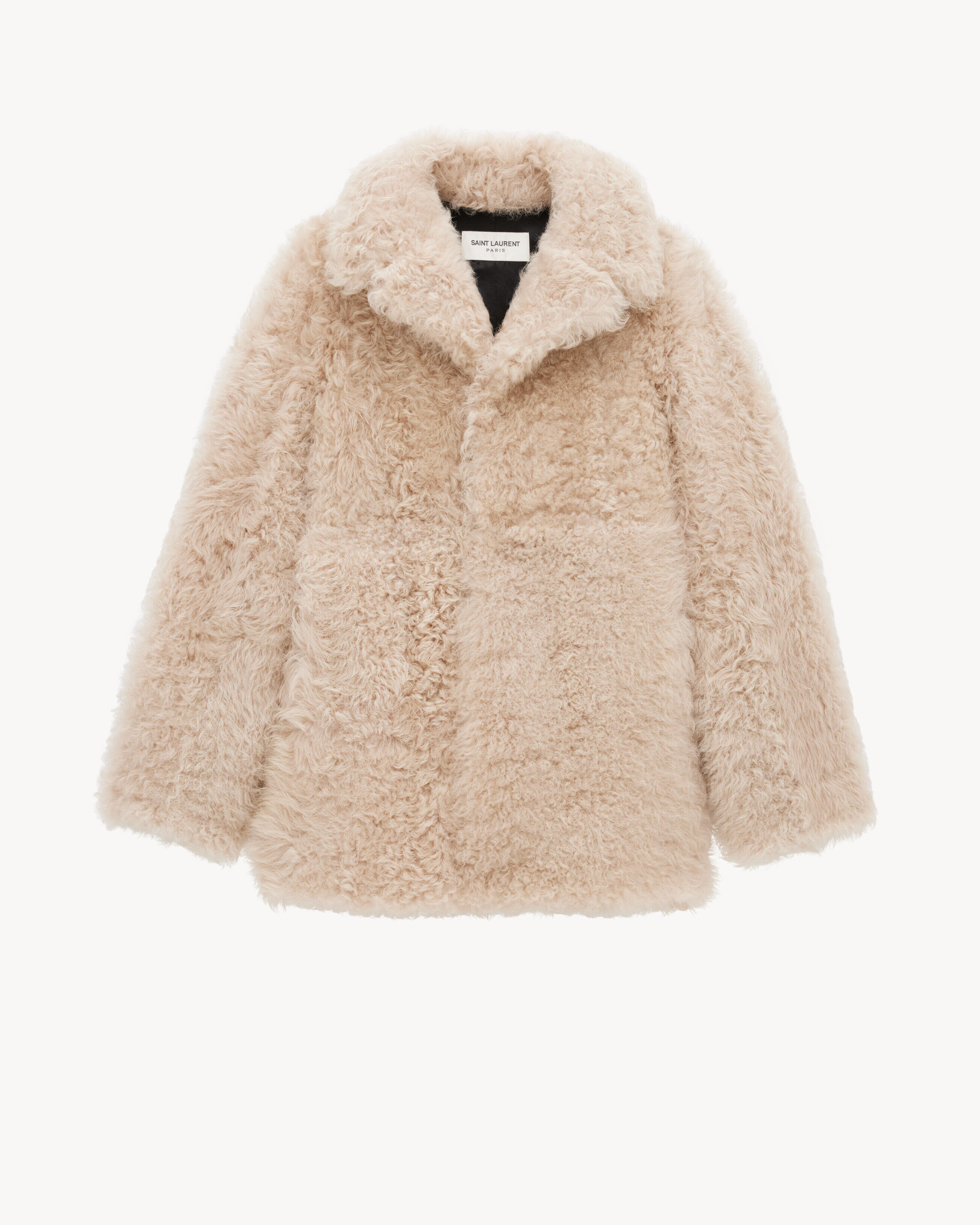 Saint Laurent Cappotto In Shearling - Ambra - Donna - 48
