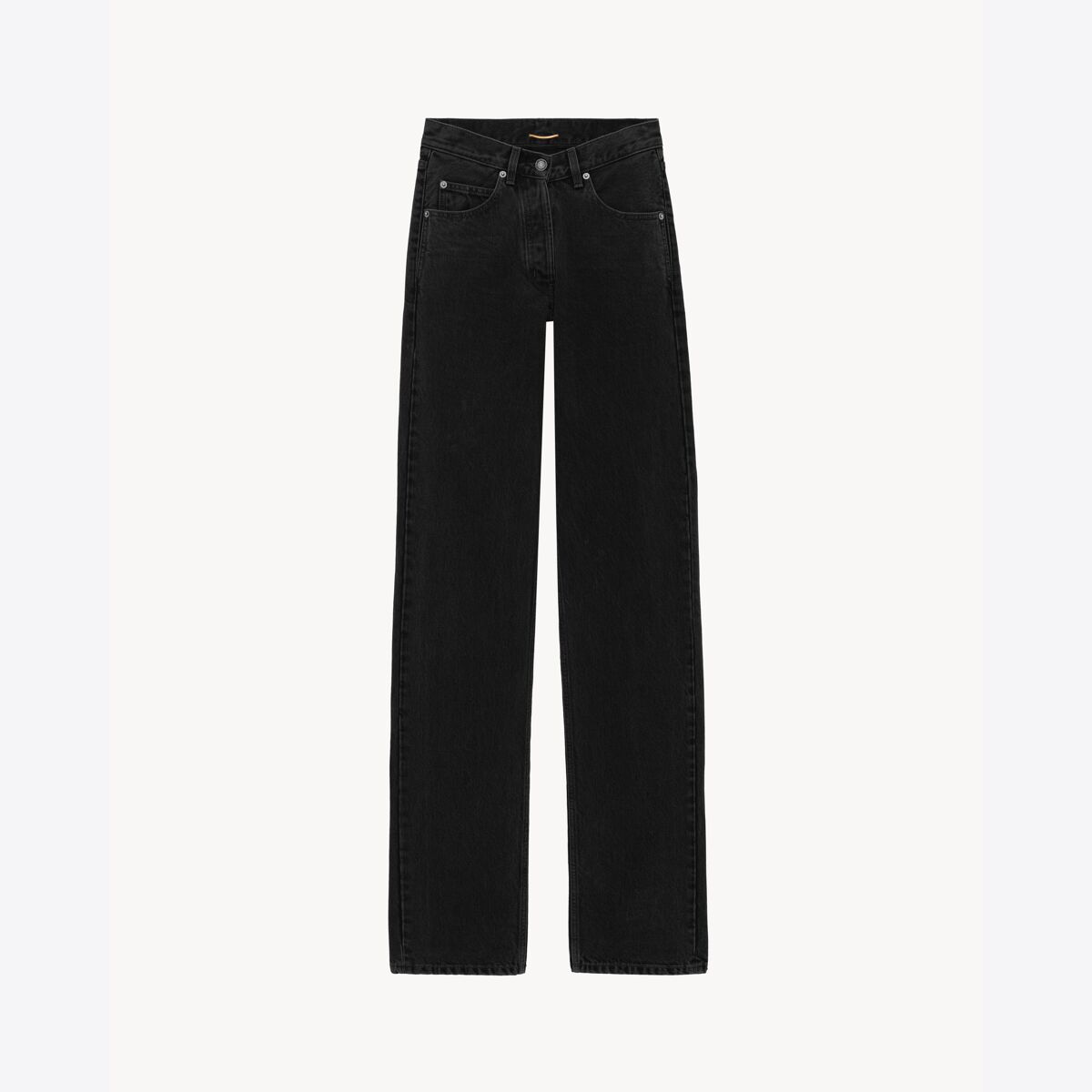 Saint Laurent V-Waist Long Baggy Jeans In Midnight Black Denim - Black - Women - 10