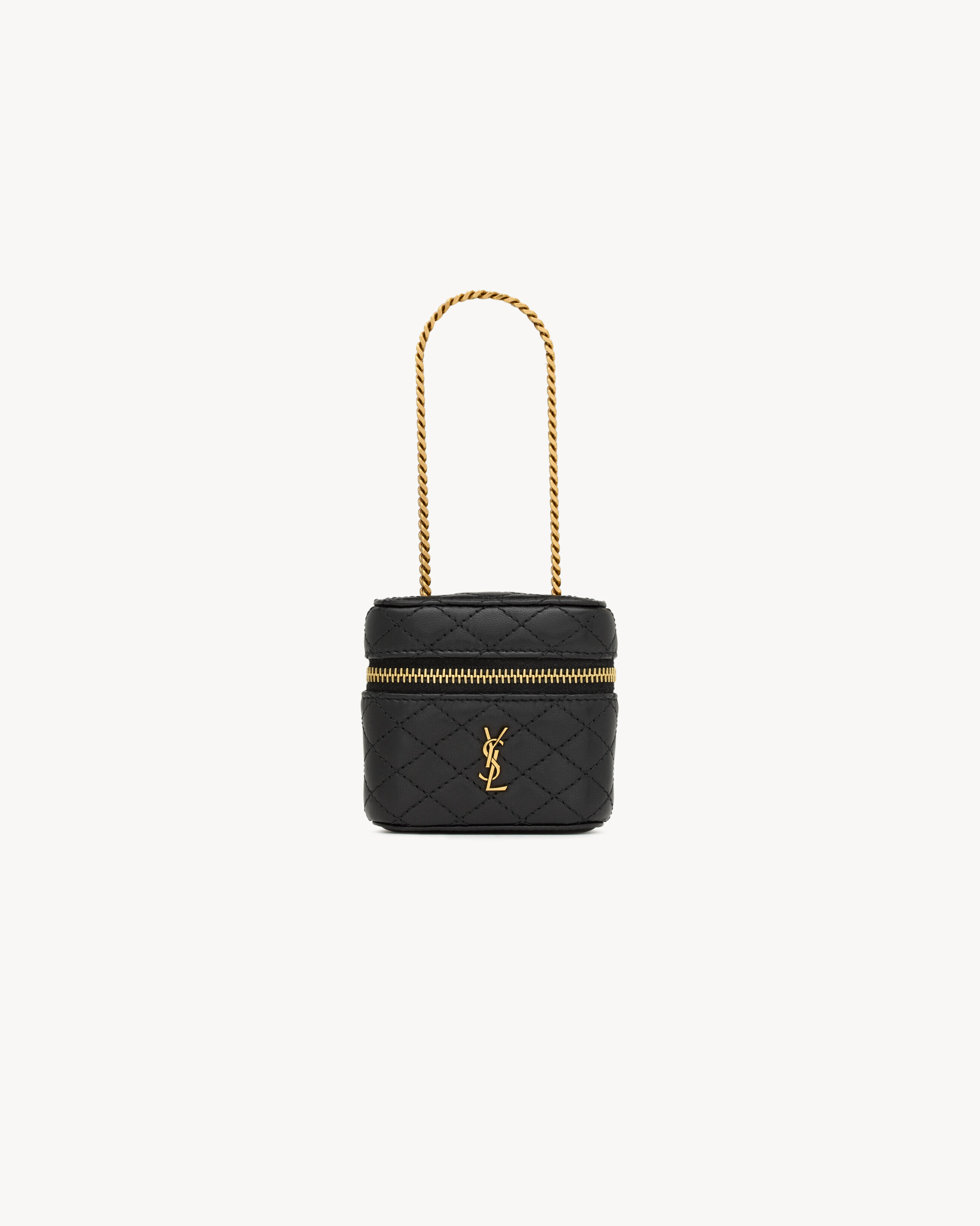Saint Laurent Gaby Vanity Bag Charm In Lambskin - Black - Women