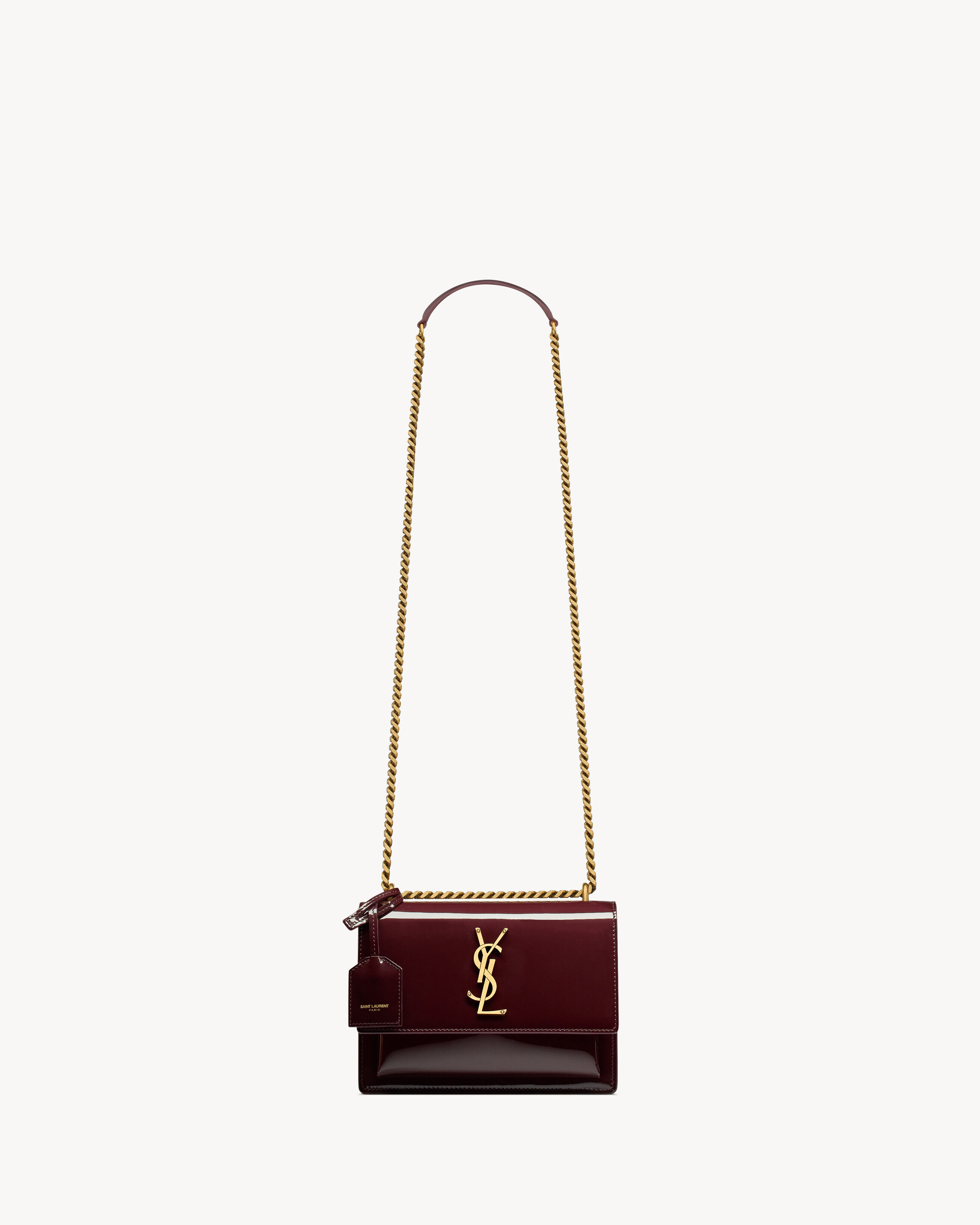 Saint Laurent Sunset Small In Patent Leather - Red - Women