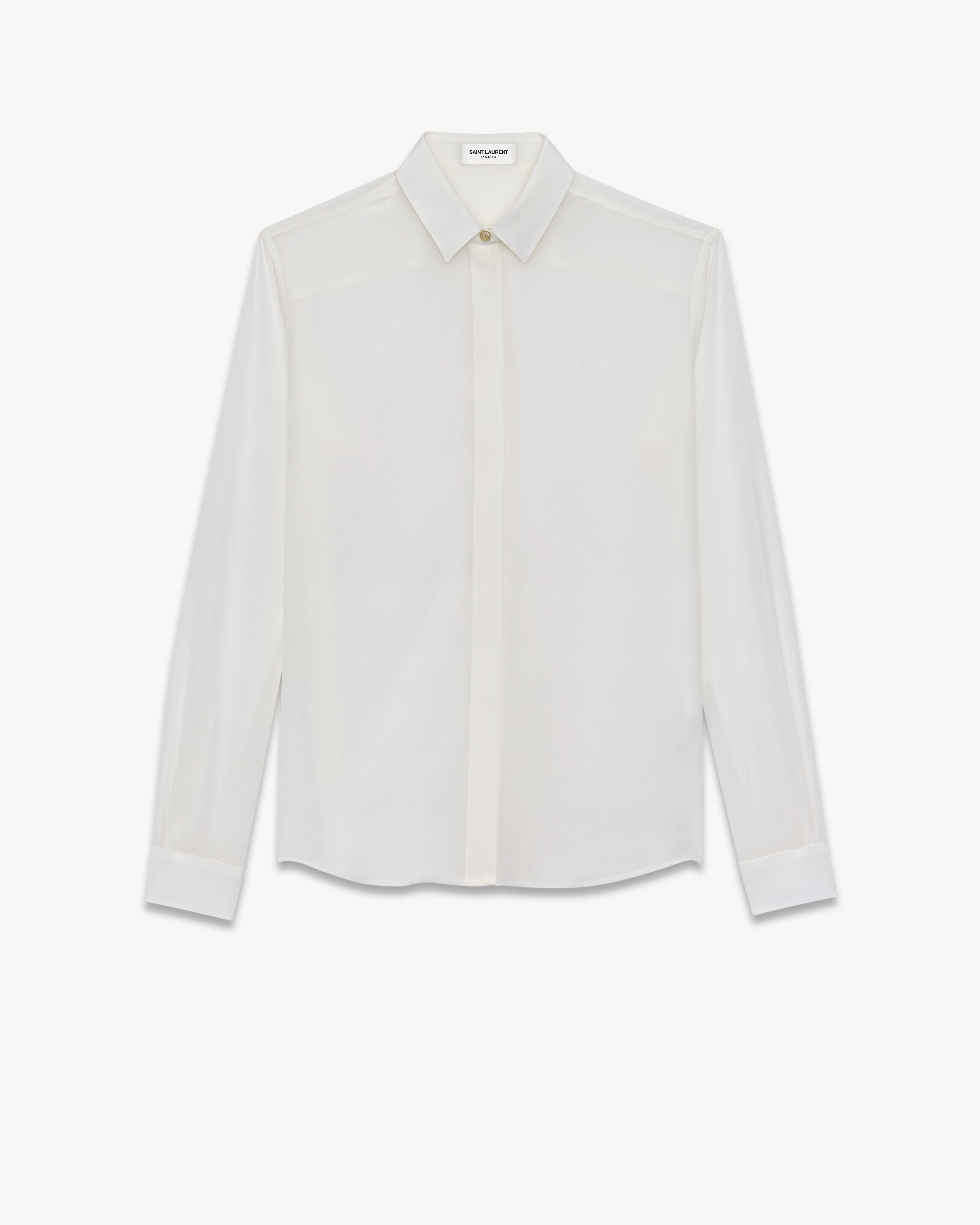 Saint Laurent Shirt In Silk Crêpe - White - Women - 46