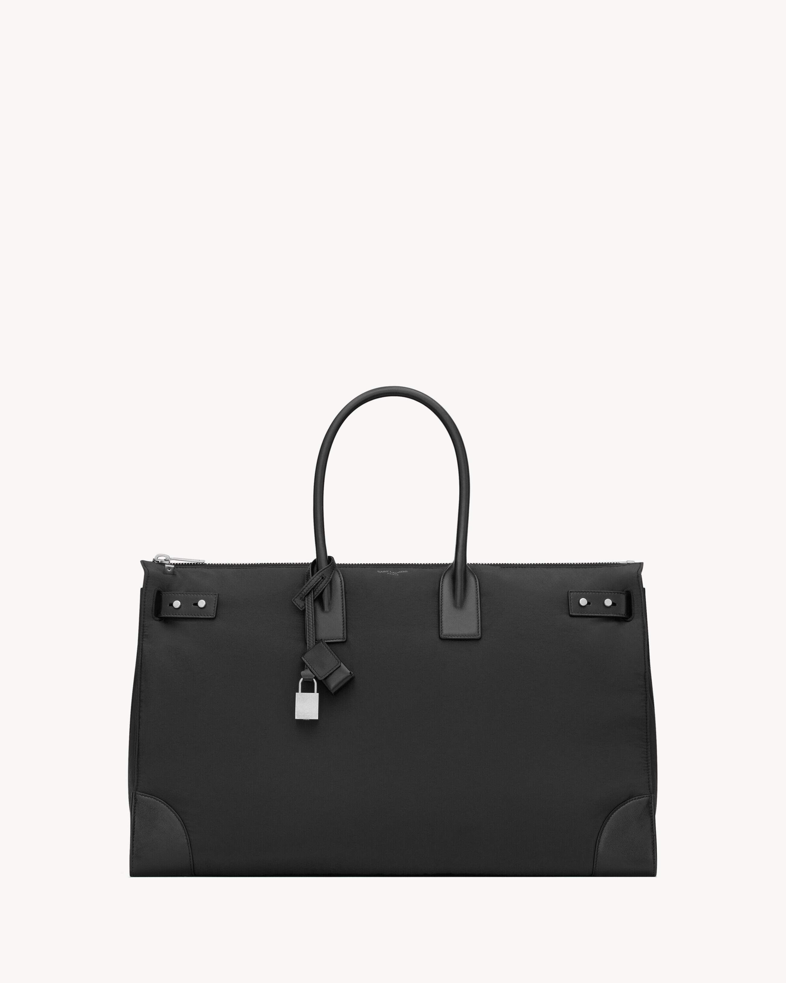 Saint Laurent Sac De Jour 48h Duffel In Nylon And Leather - Black - Men