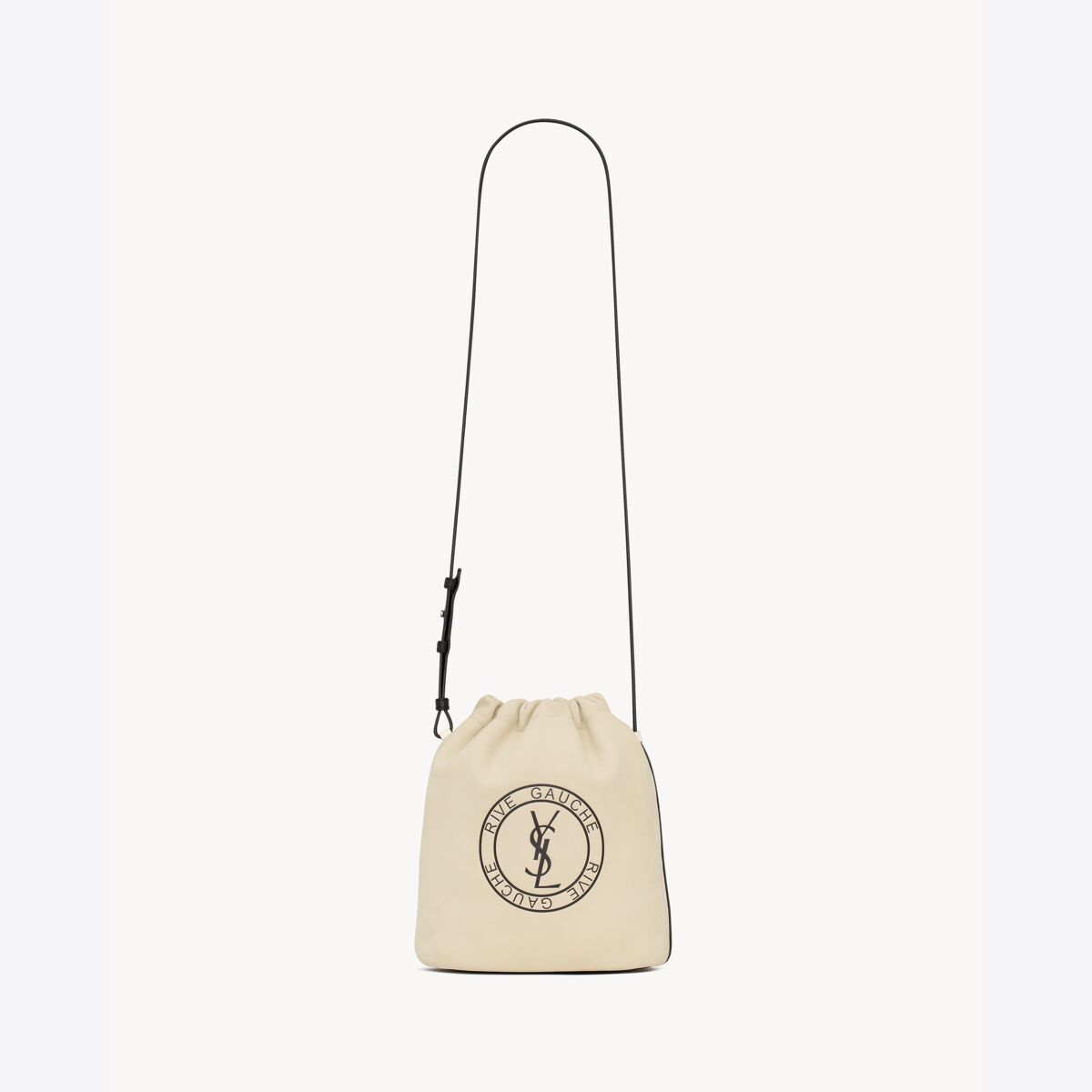 Rive Gauche Laced Bucket Bag In Smooth Leather - White - Men