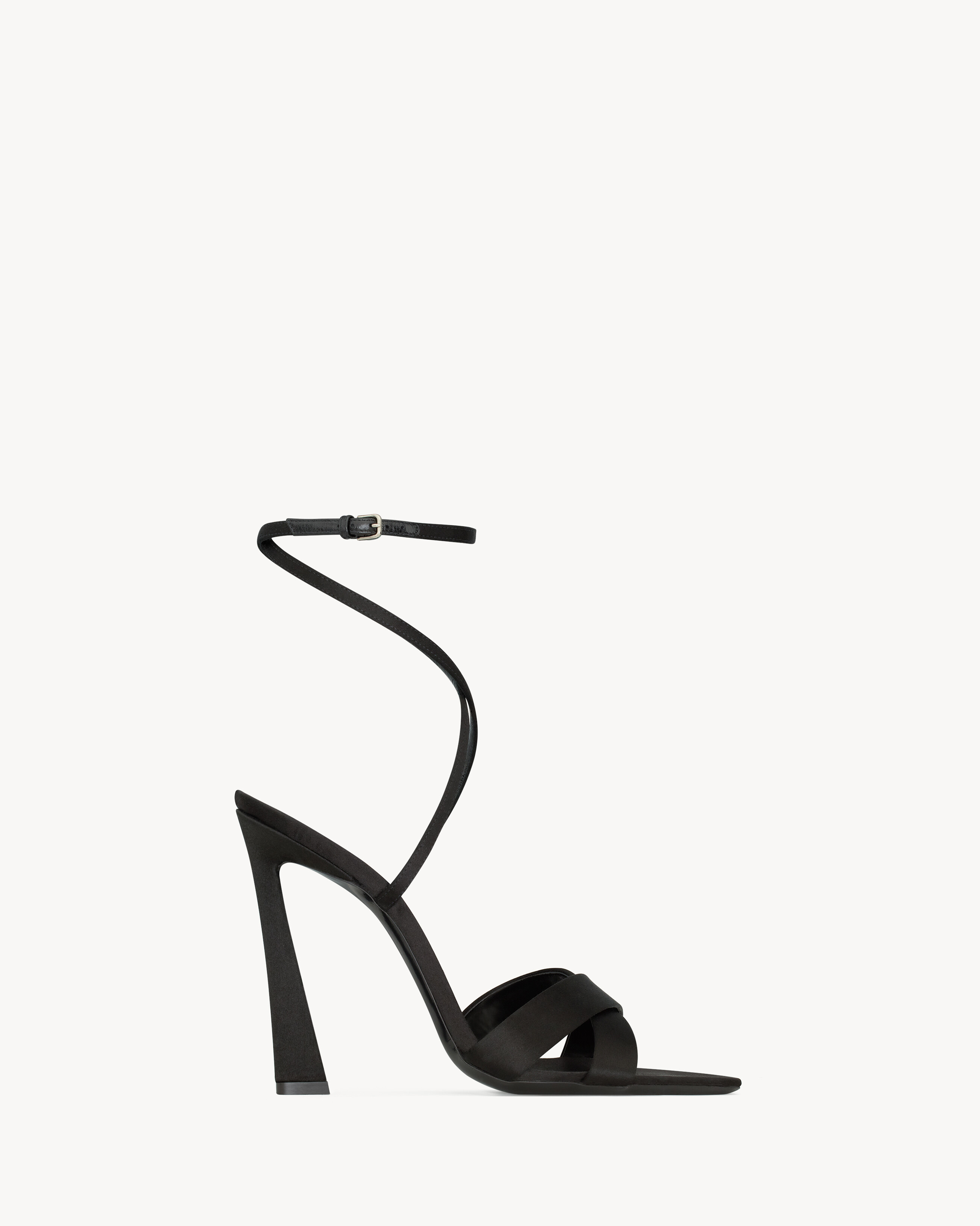 Saint Laurent Corinne Sandals In Satin Crepe - Black - Women - 37