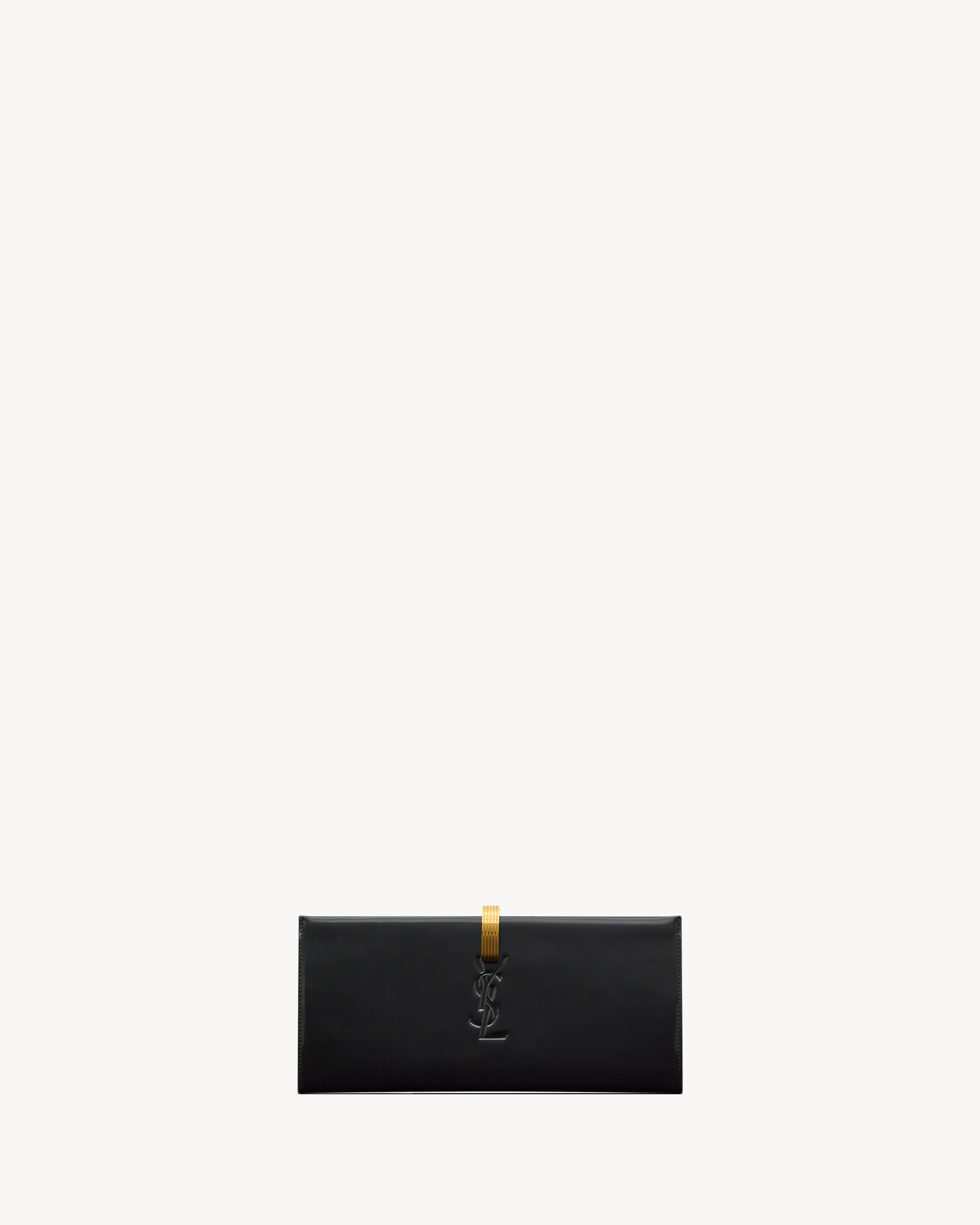 Saint Laurent Minaudière In Brushed Leather - Black - Women