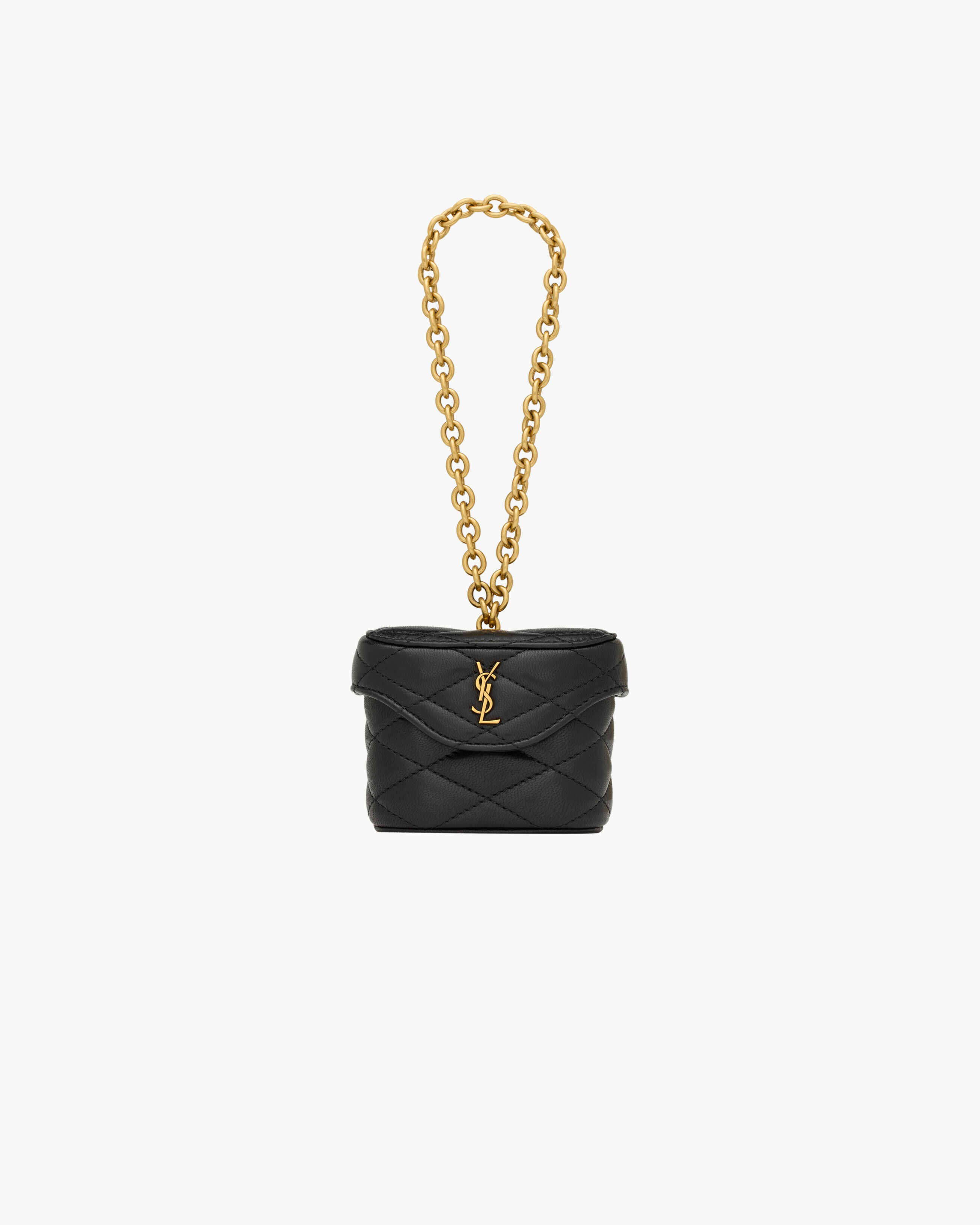 Saint Laurent June Box Bag Charm In Lambskin - Black - Women