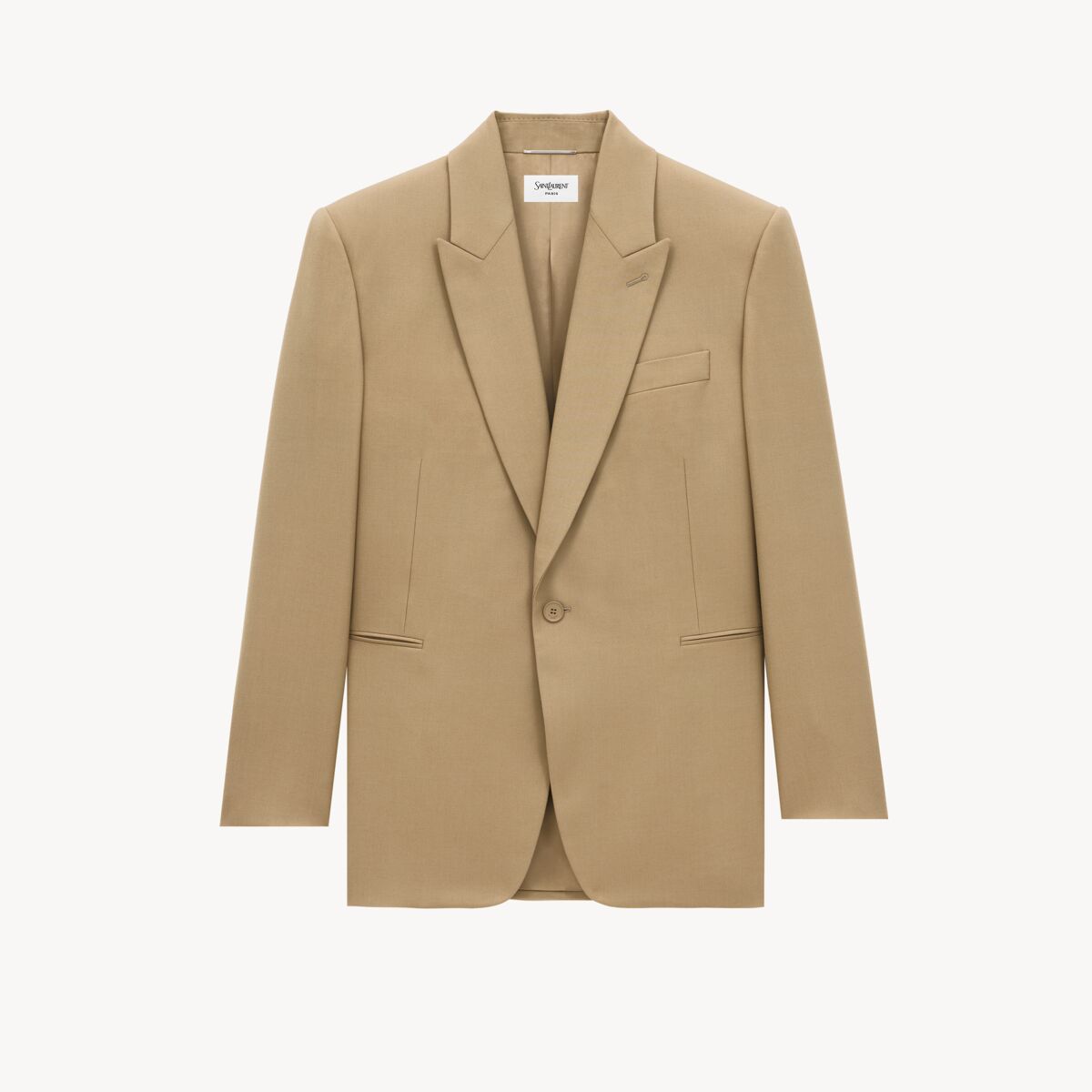 Saint Laurent Jacket In Wool Gabardine - Beige - Men - 44