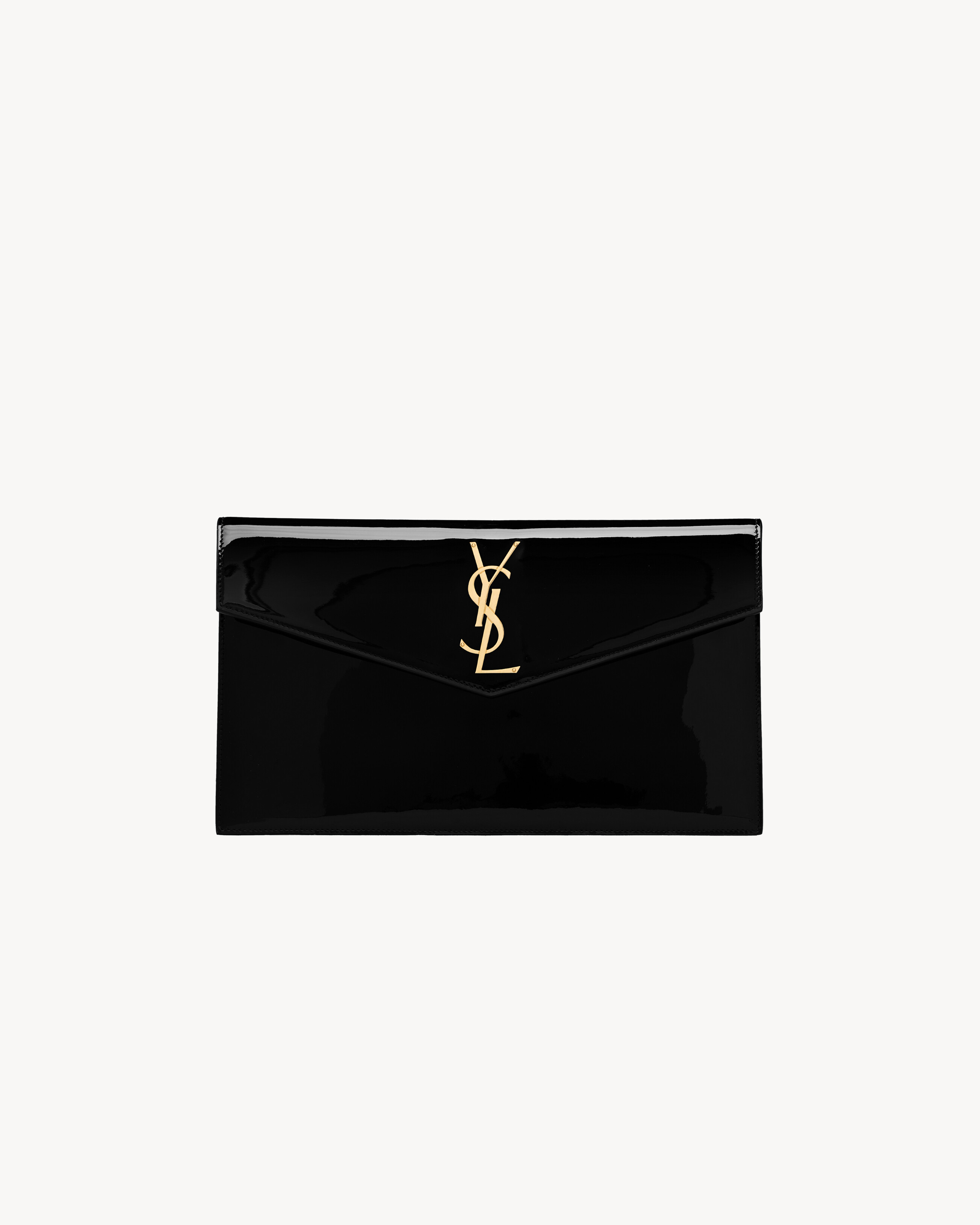 Saint Laurent Uptown Pouch In Patent Leather - Black - Women