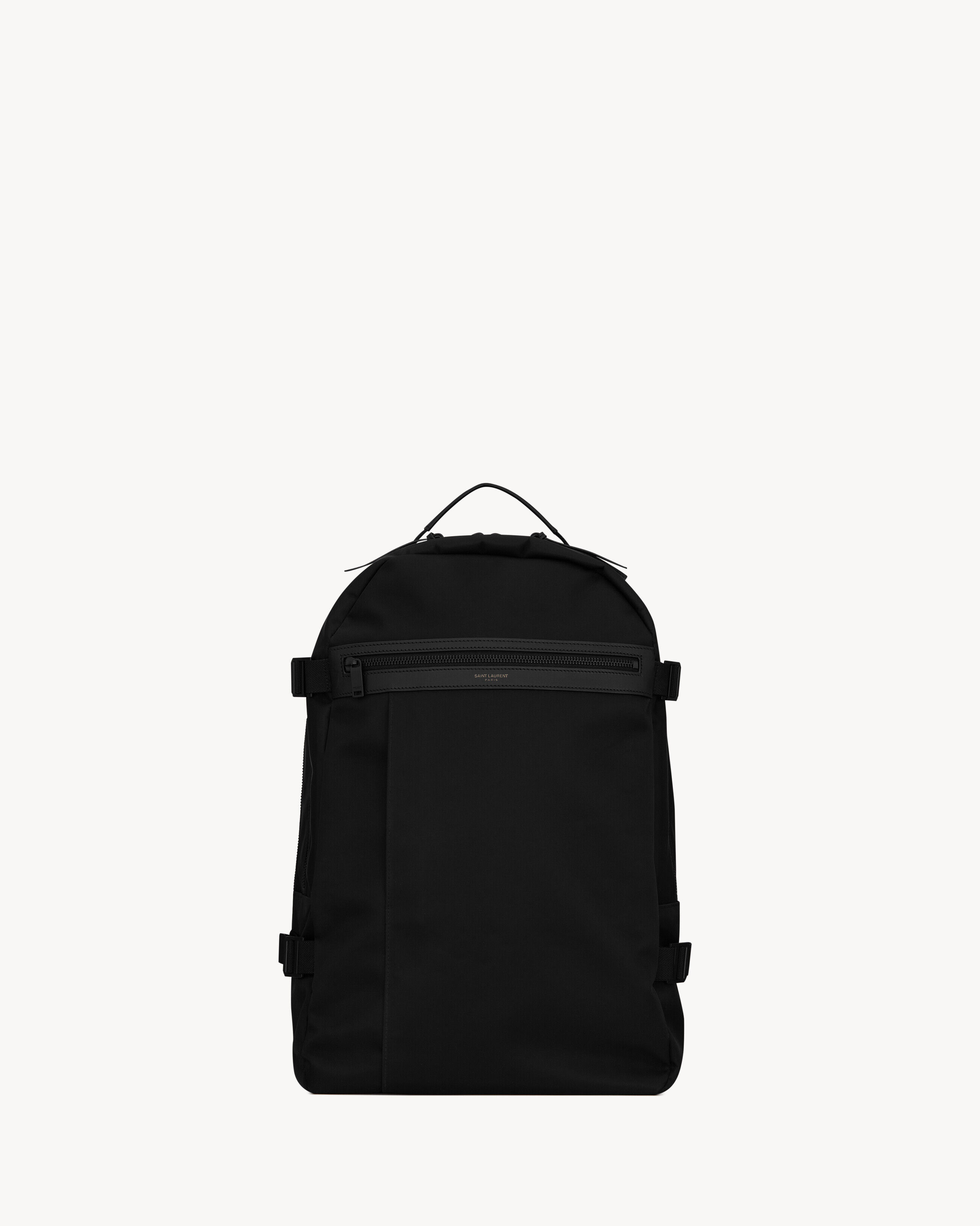 Saint Laurent City Trekking Backpack In Econyl , Smooth Leather And Nylon - Black - Men