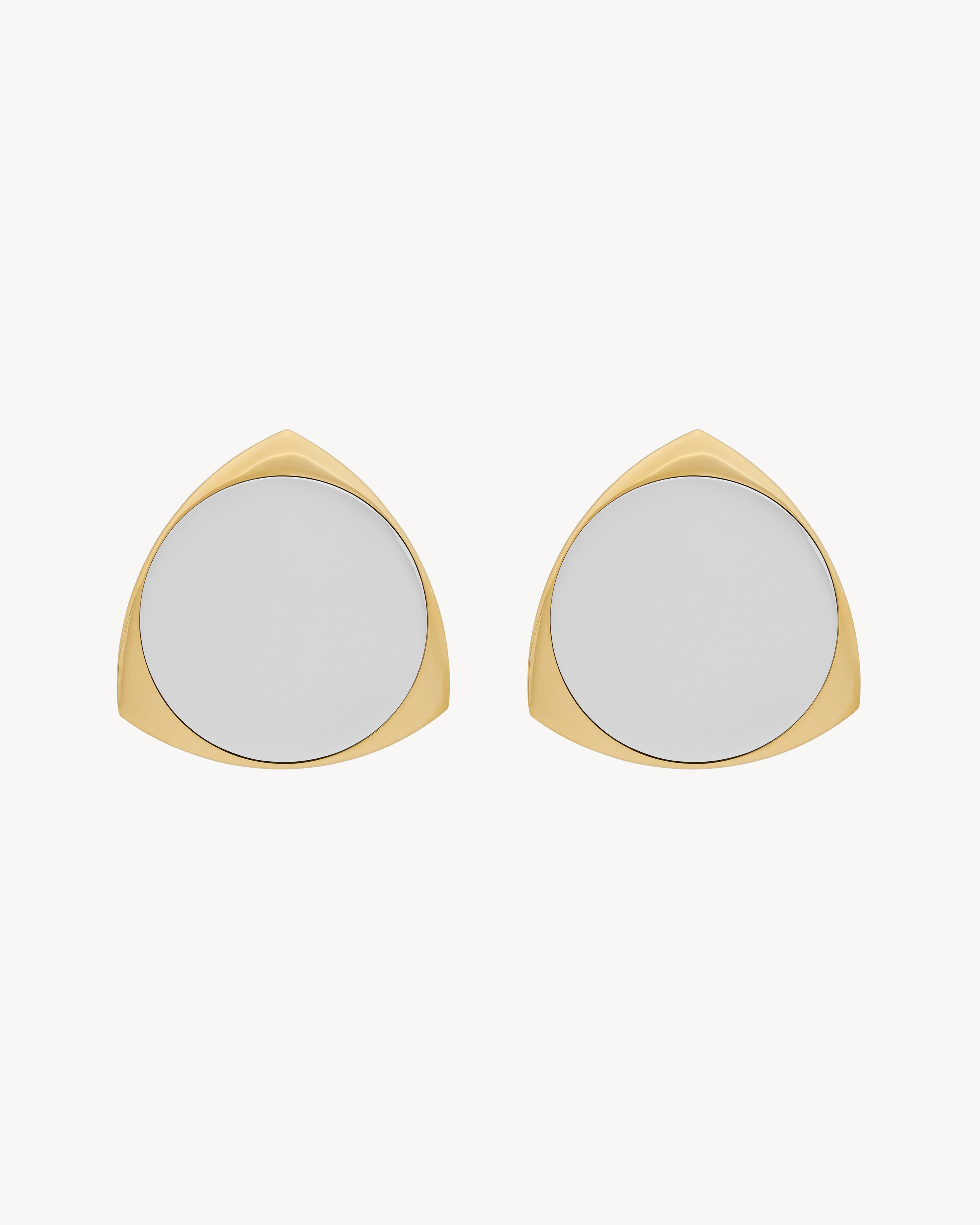 Saint Laurent Shield Earrings In Metal - Silver - Women