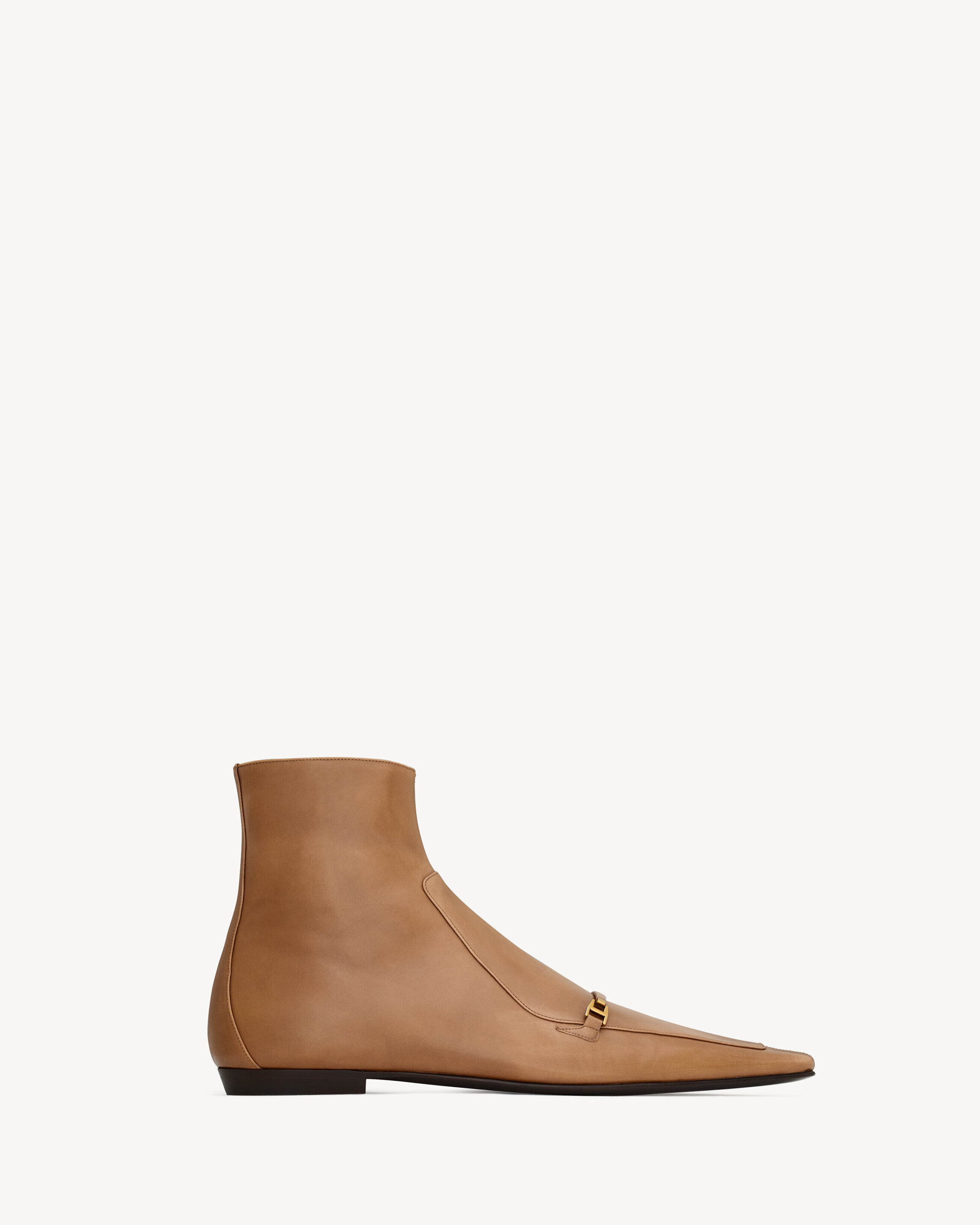 Saint Laurent Milton Boots In Smooth Leather - Amber - Men - 9