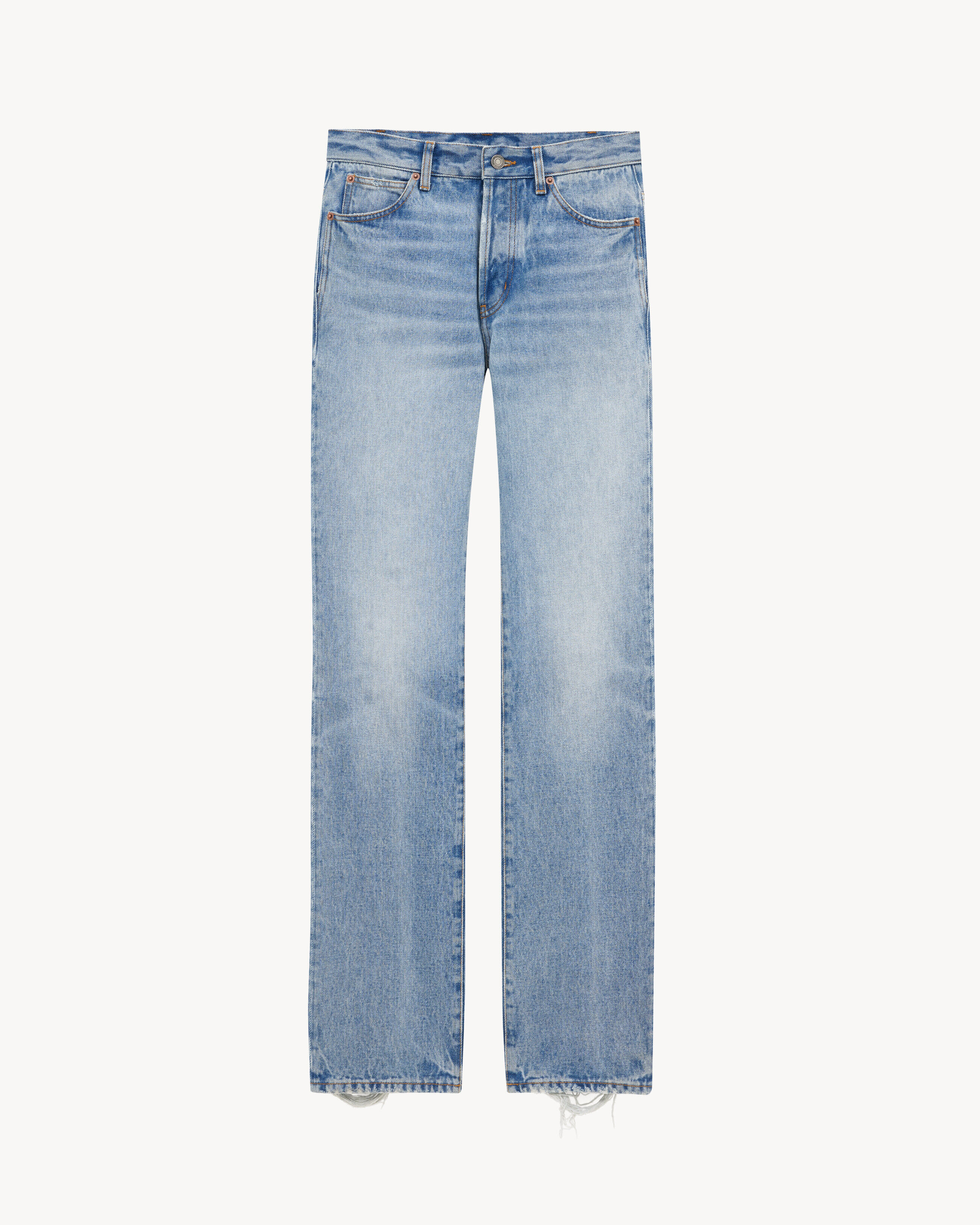 Saint Laurent Jean Droit En Denim Sicily Blue - Bleu - Femme - 38