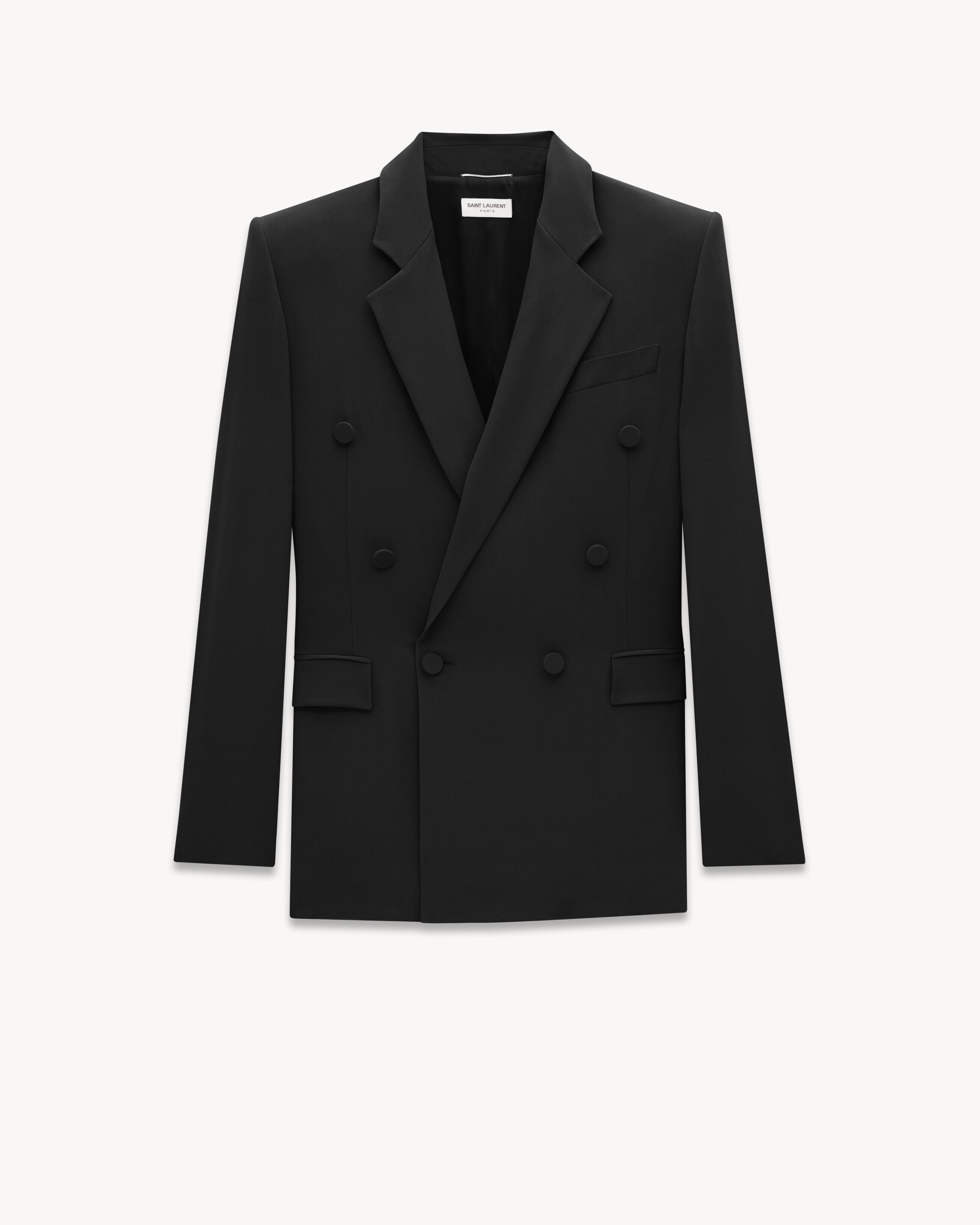 Saint Laurent - Chaqueta De Crepé De Seda - Negro - Hombre - 46