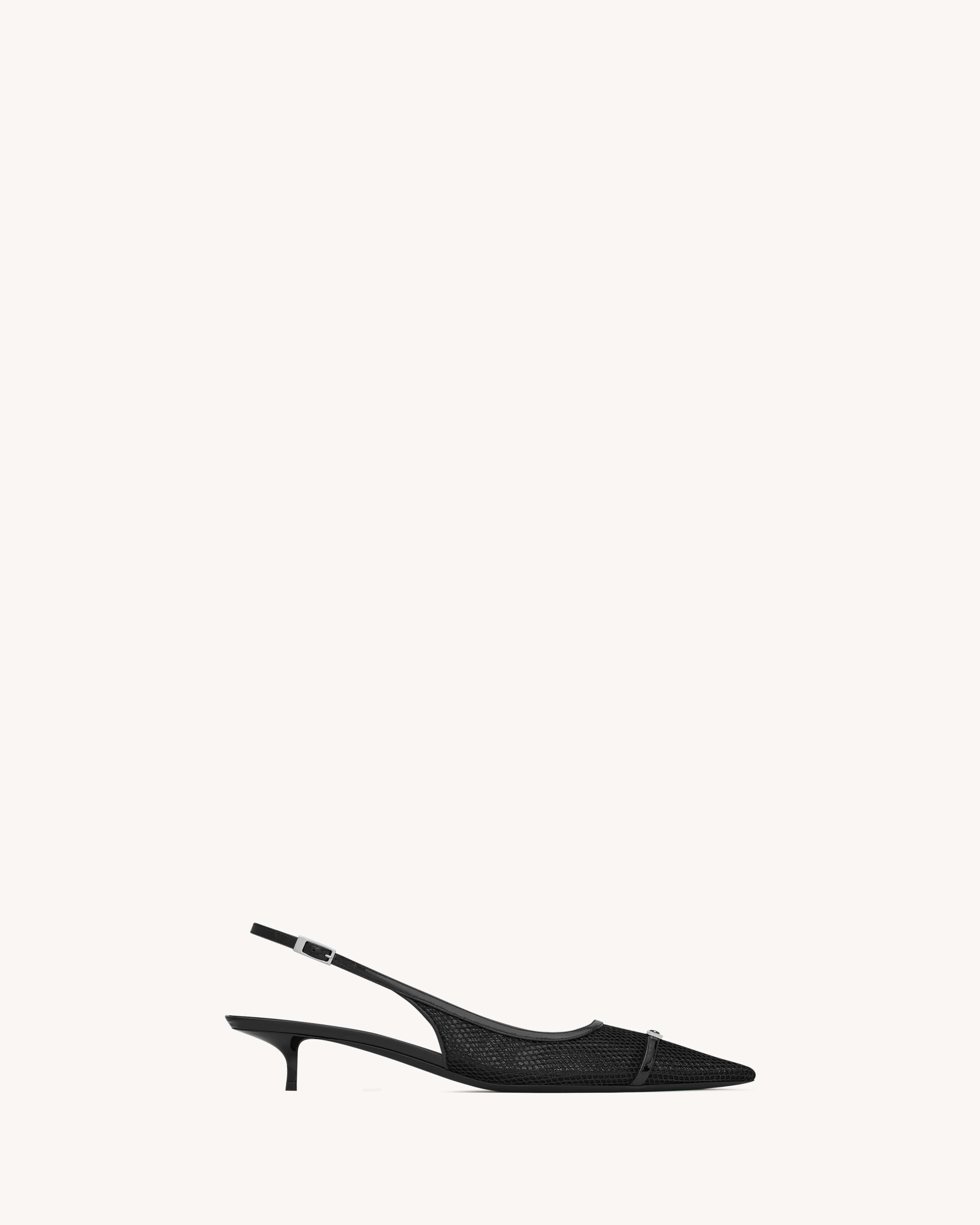 Saint Laurent Oxalis Slingback Pumps In Mesh - Black - Women - 5.5