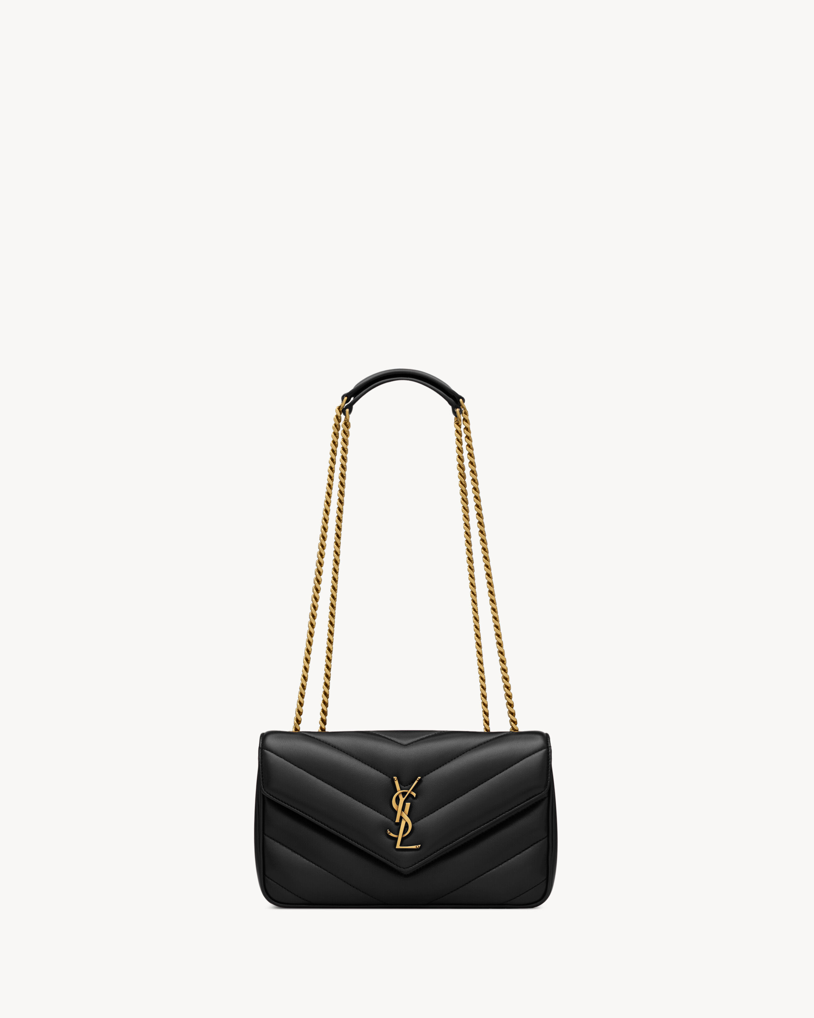 Saint Laurent Loulou Small In Matelassé Lambskin - Black - Women