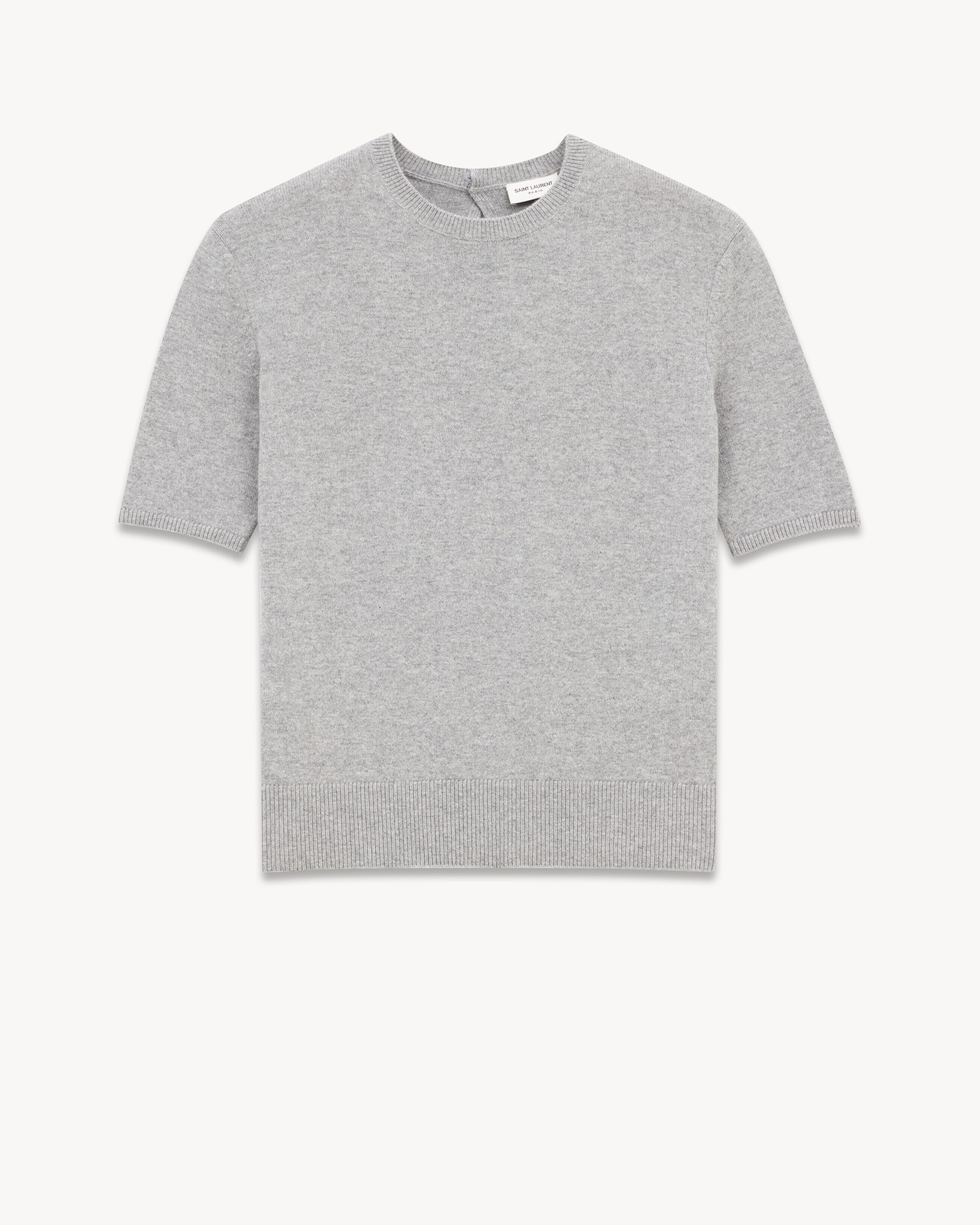 Saint Laurent T-Shirt Sweater In Wool - Grey - Women - XS