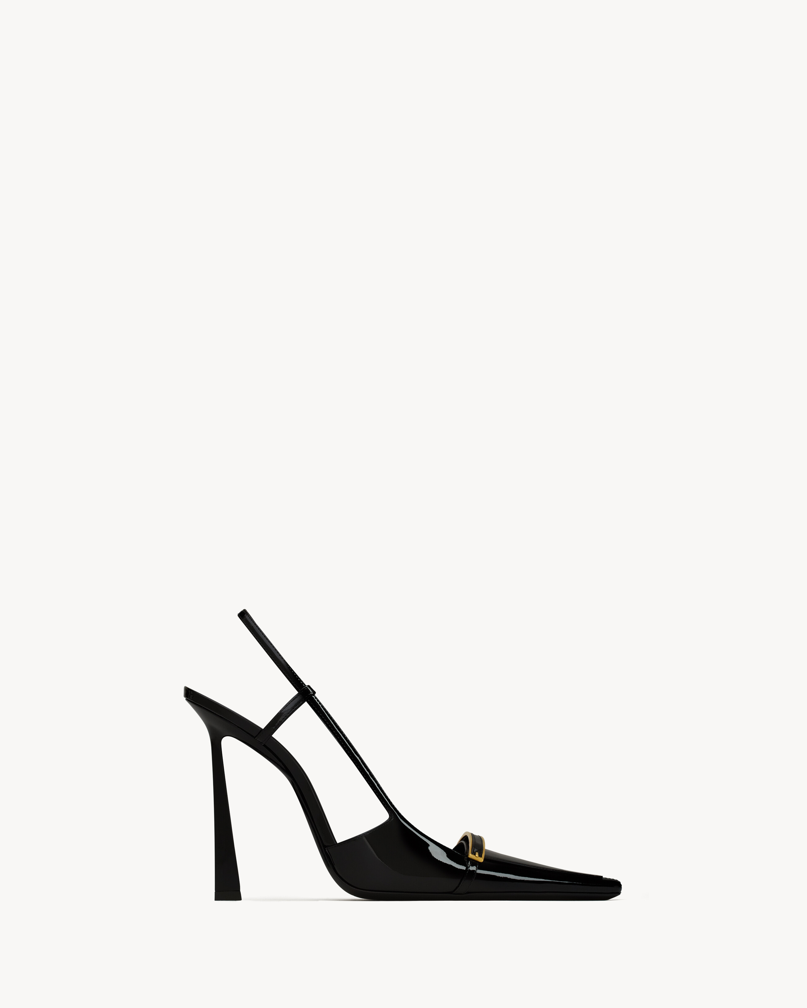 Saint Laurent Jacqueline Slingback Pumps In Patent Leather - Black - Women - 40.5