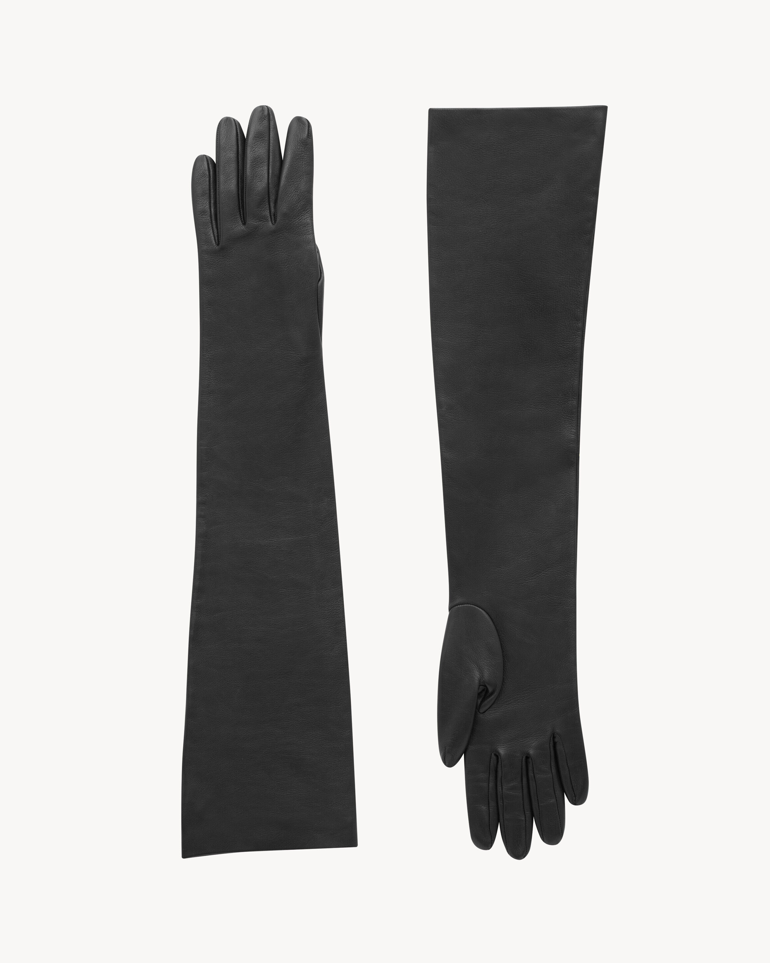 Saint Laurent Opera Gloves In Lambskin - Black - Women - 7.5