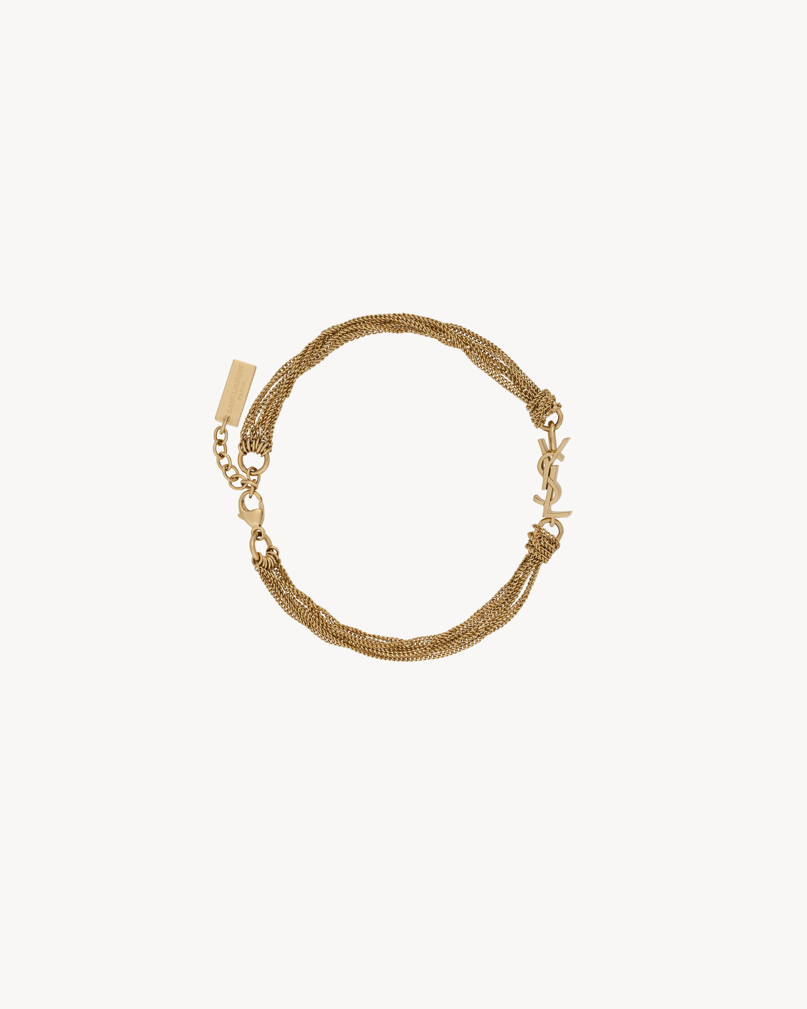 Saint Laurent Cassandre Tassel Bracelet In Metal - Yellow/gold - Women - S
