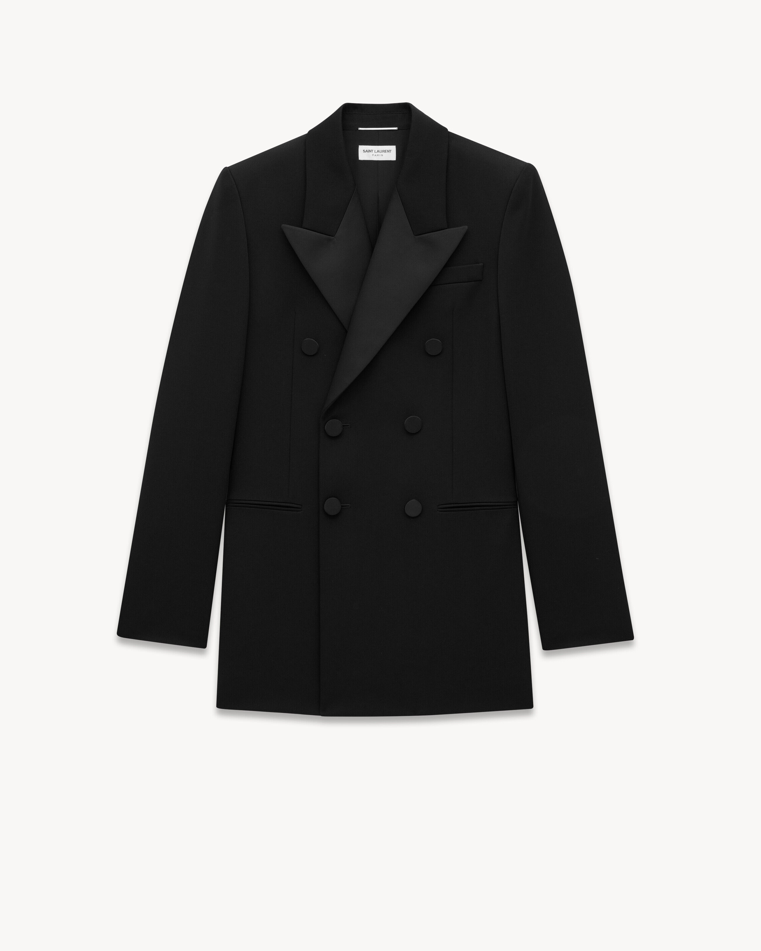 Saint Laurent Tuxedo Jacket In Grain De Poudre - Black - Men - 32
