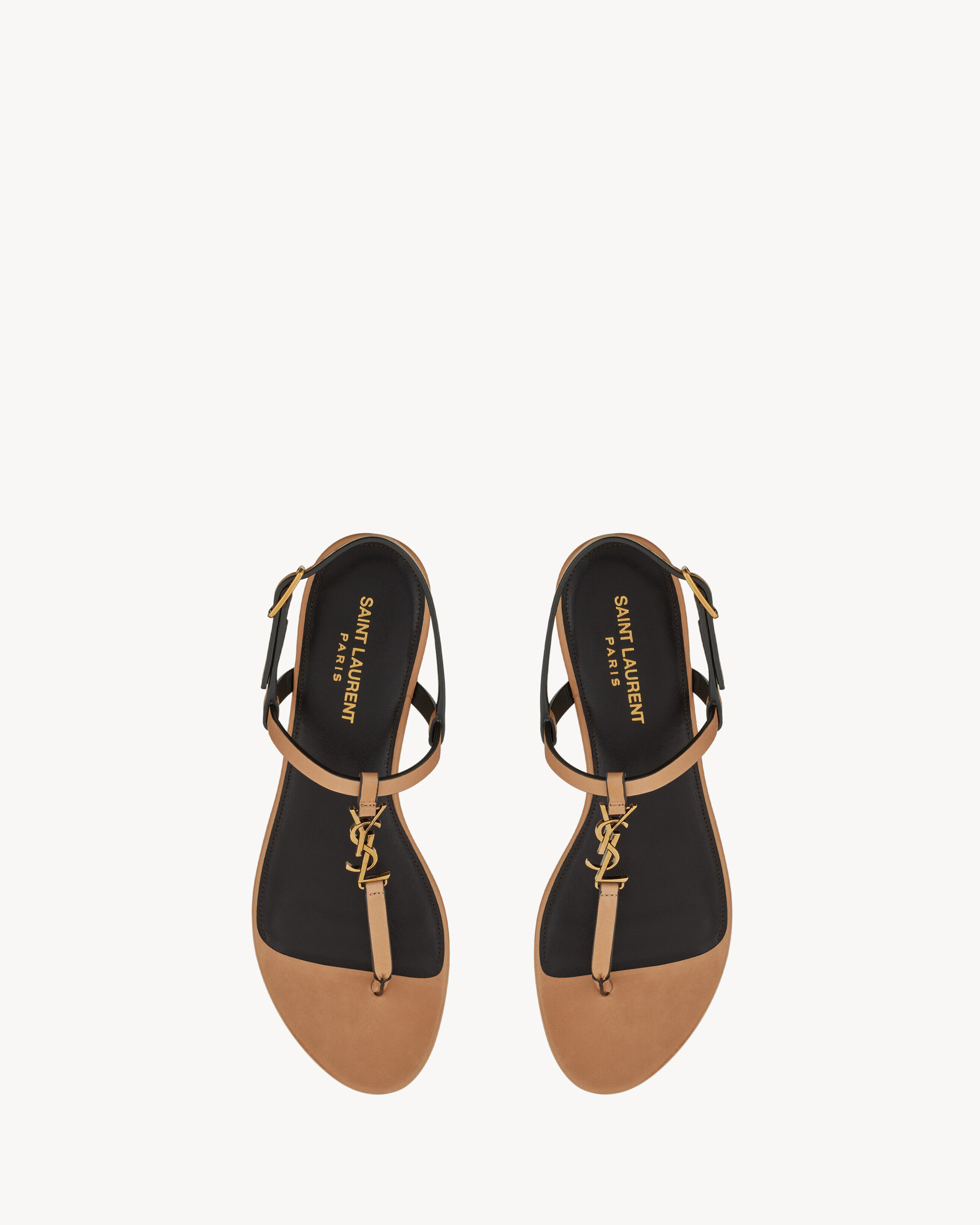 Saint Laurent Cassandra Sandals In Vegetable-Tanned Leather - Amber - Women - 39.5
