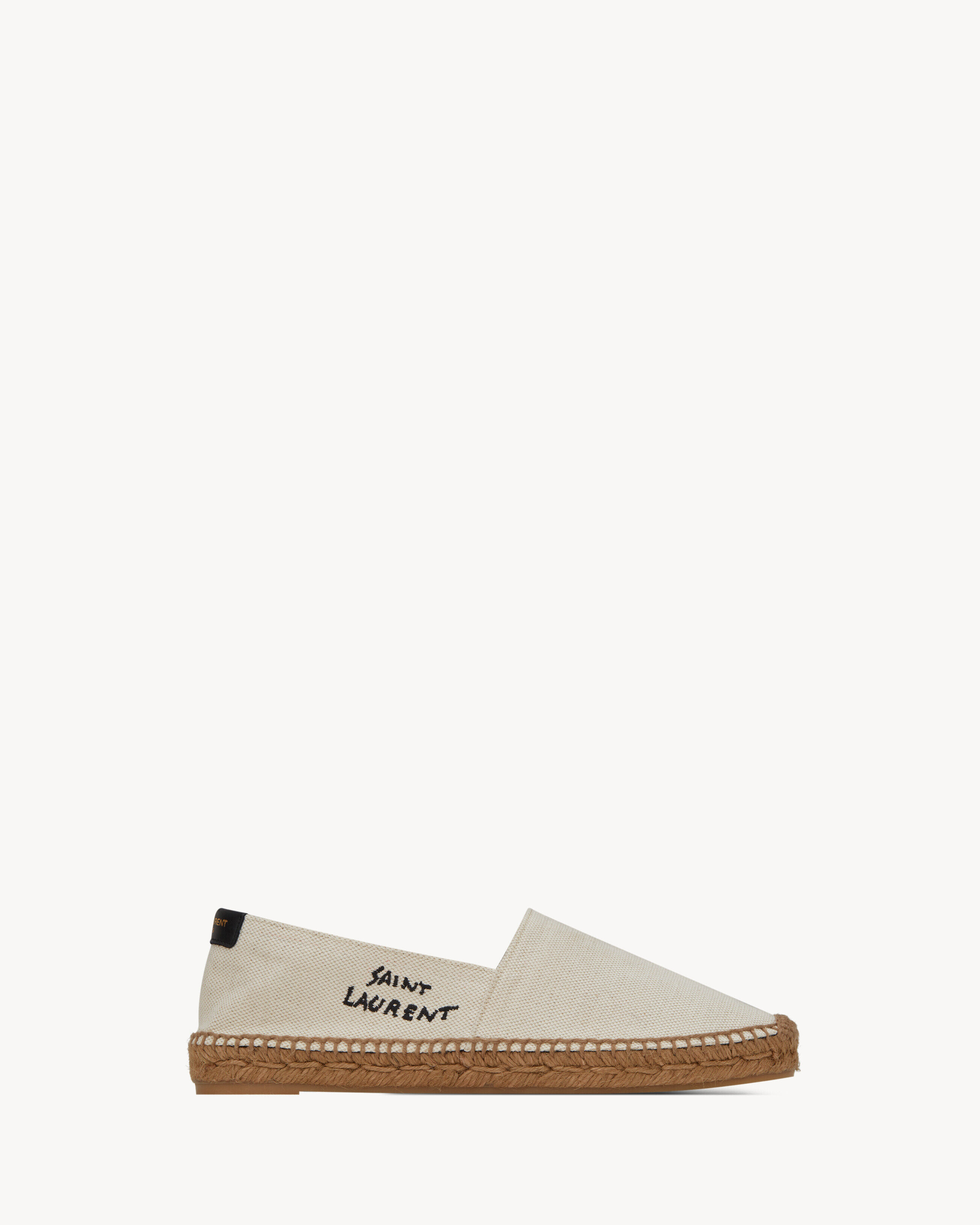 Saint Laurent Embroidered Espadrilles In Canvas - Beige - Women - 4.5