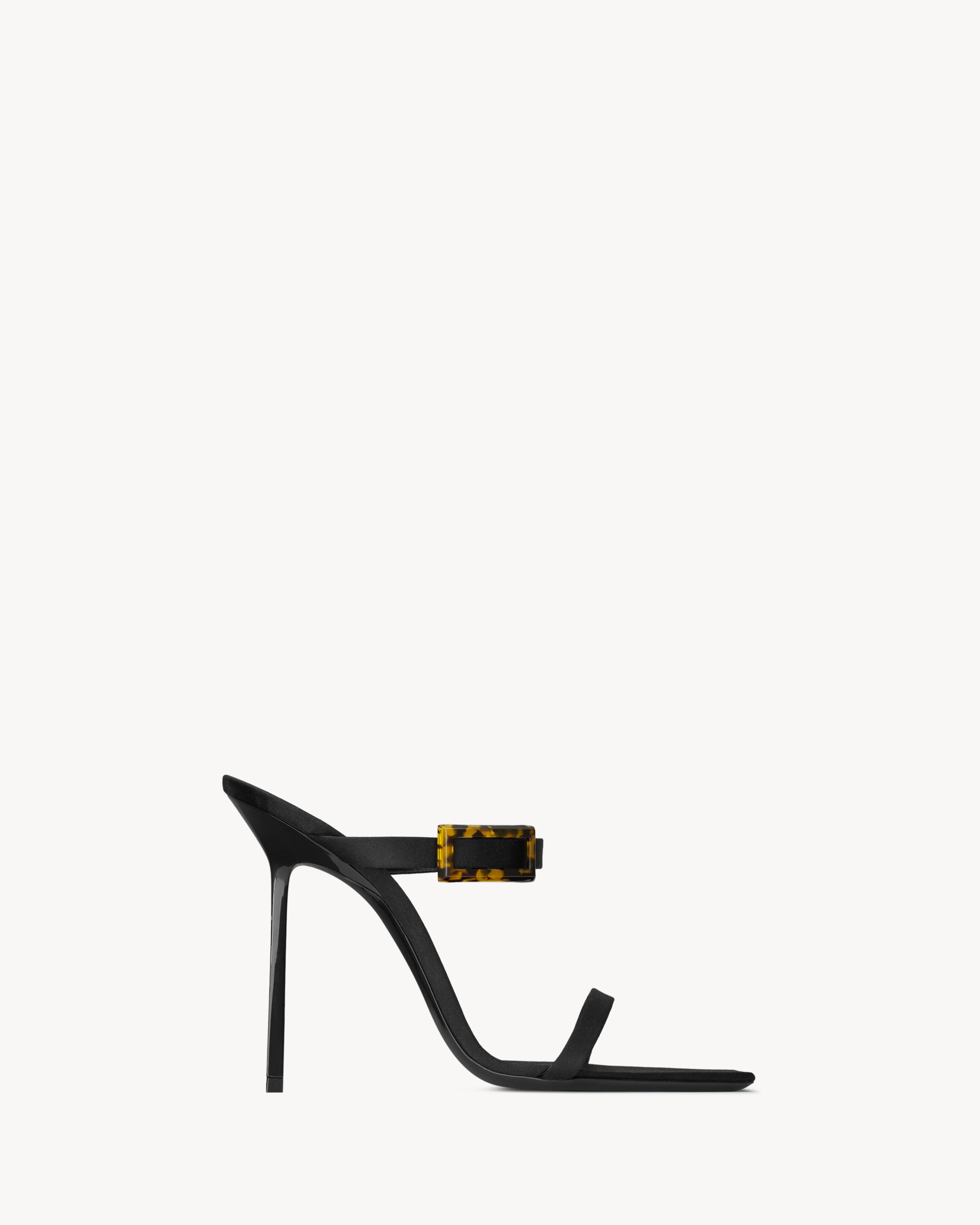 Saint Laurent Oud Mules In Satin - Black - Women - 38