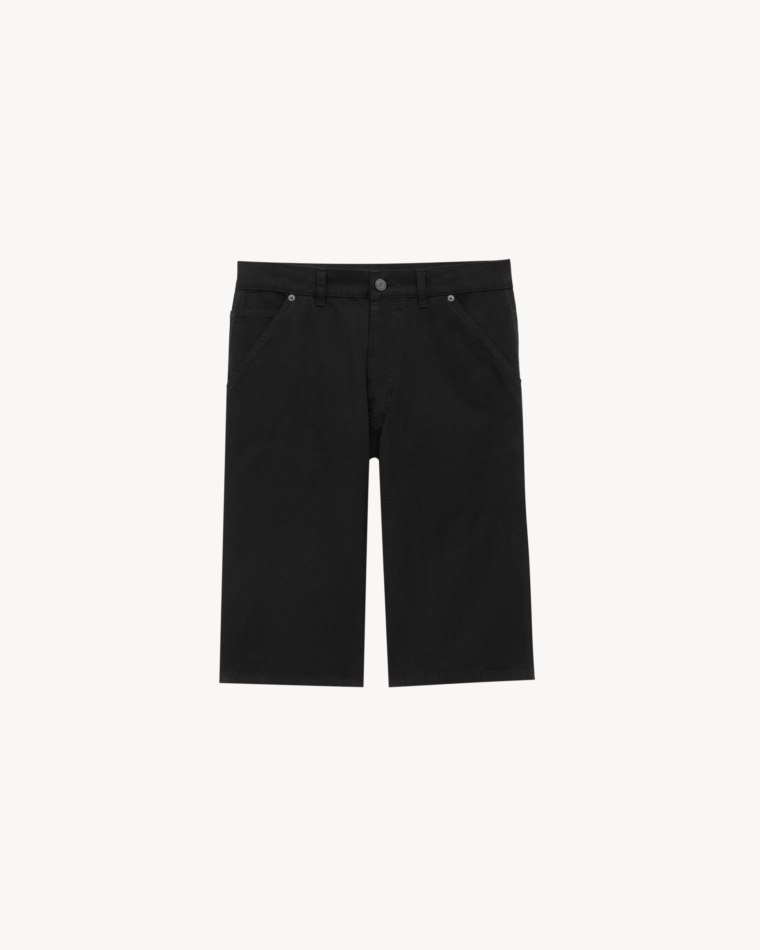 Saint Laurent Baggy Bermuda Shorts In Cotton Twill - Black - Men - 48